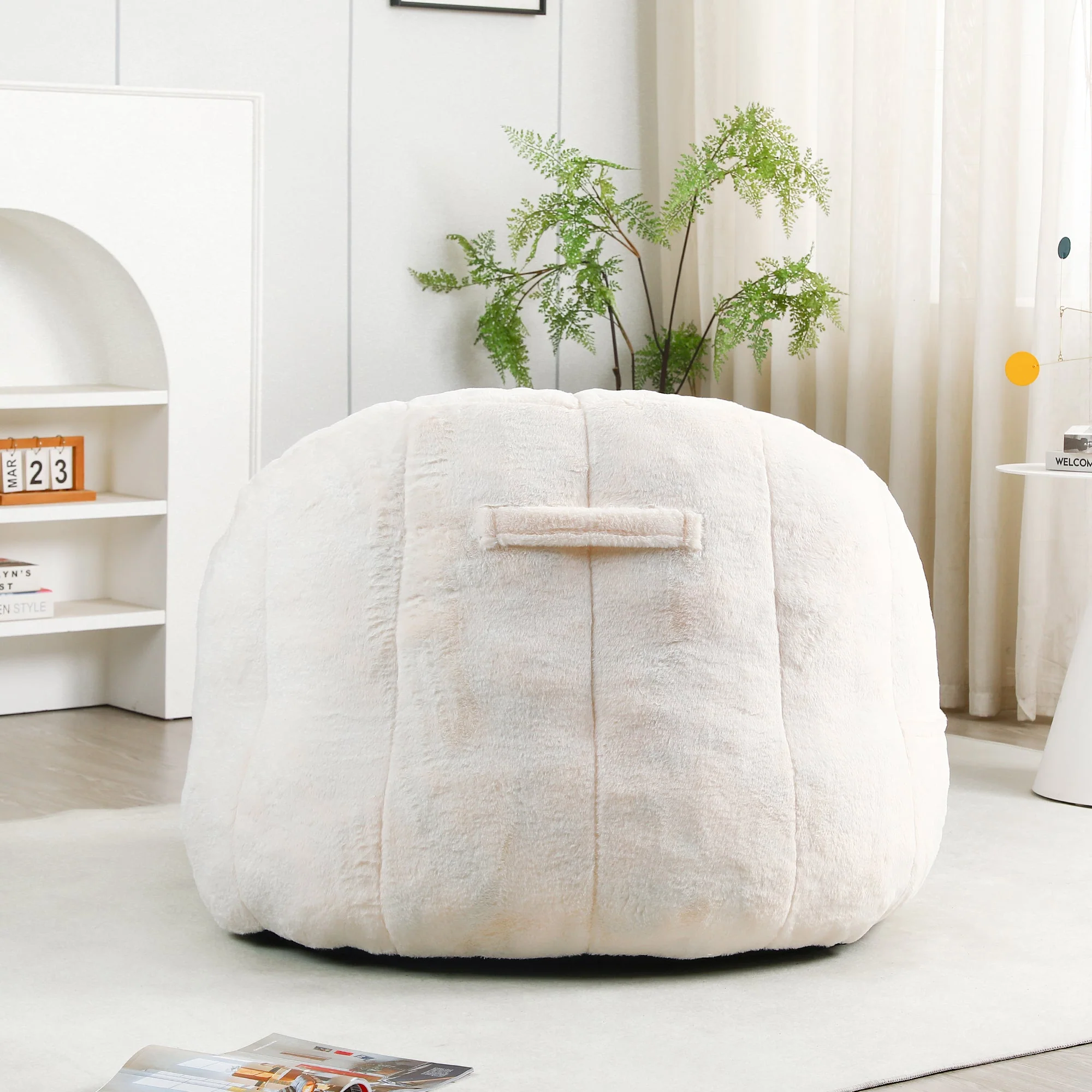 Beanbag Sofa Chair with Armrests Stuffed with High-Density Foam - Image 33