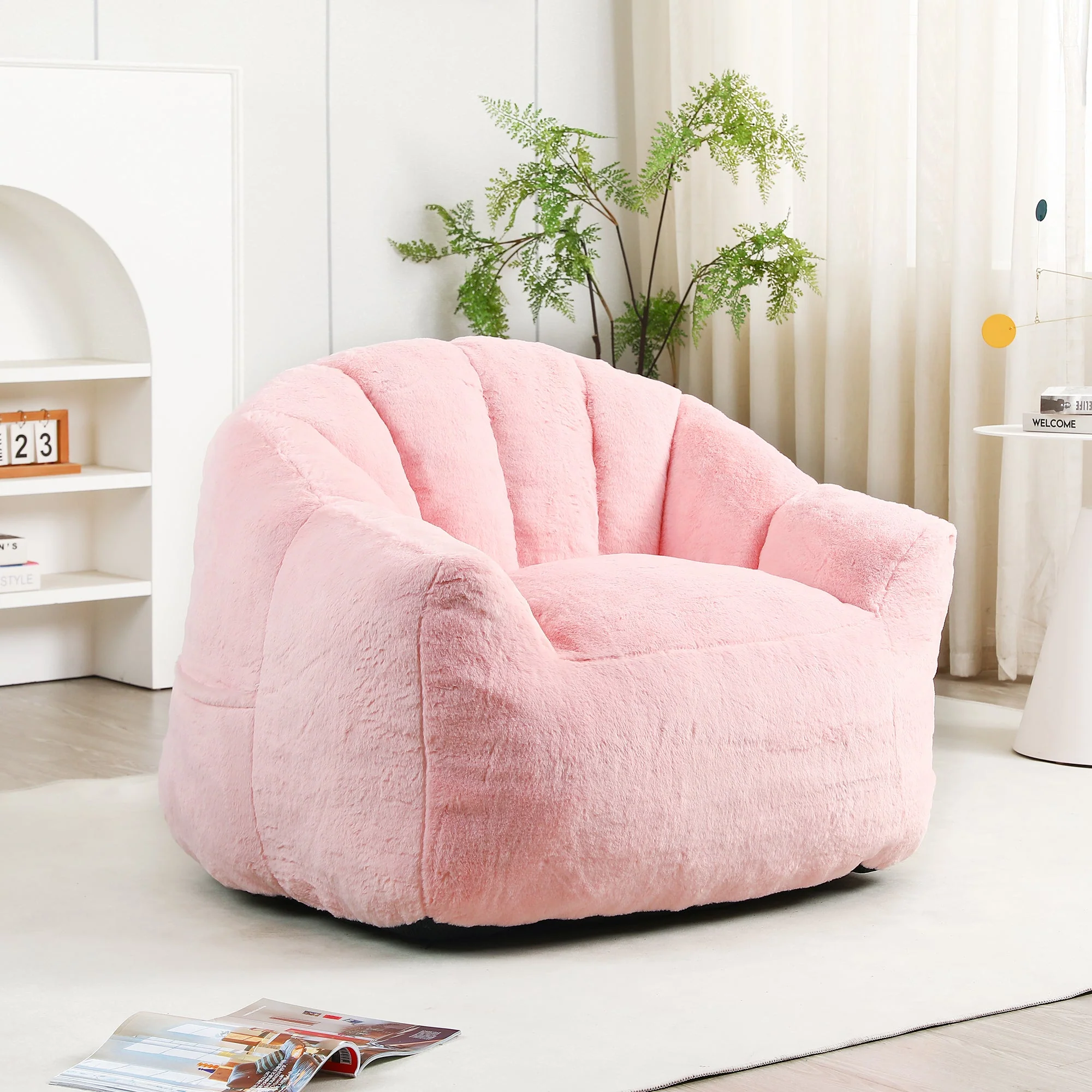 Beanbag Sofa Chair with Armrests Stuffed with High-Density Foam - Image 43