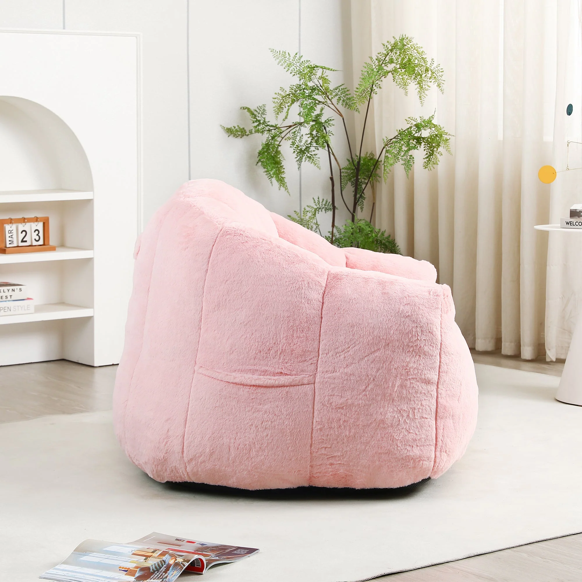Beanbag Sofa Chair with Armrests Stuffed with High-Density Foam - Image 46