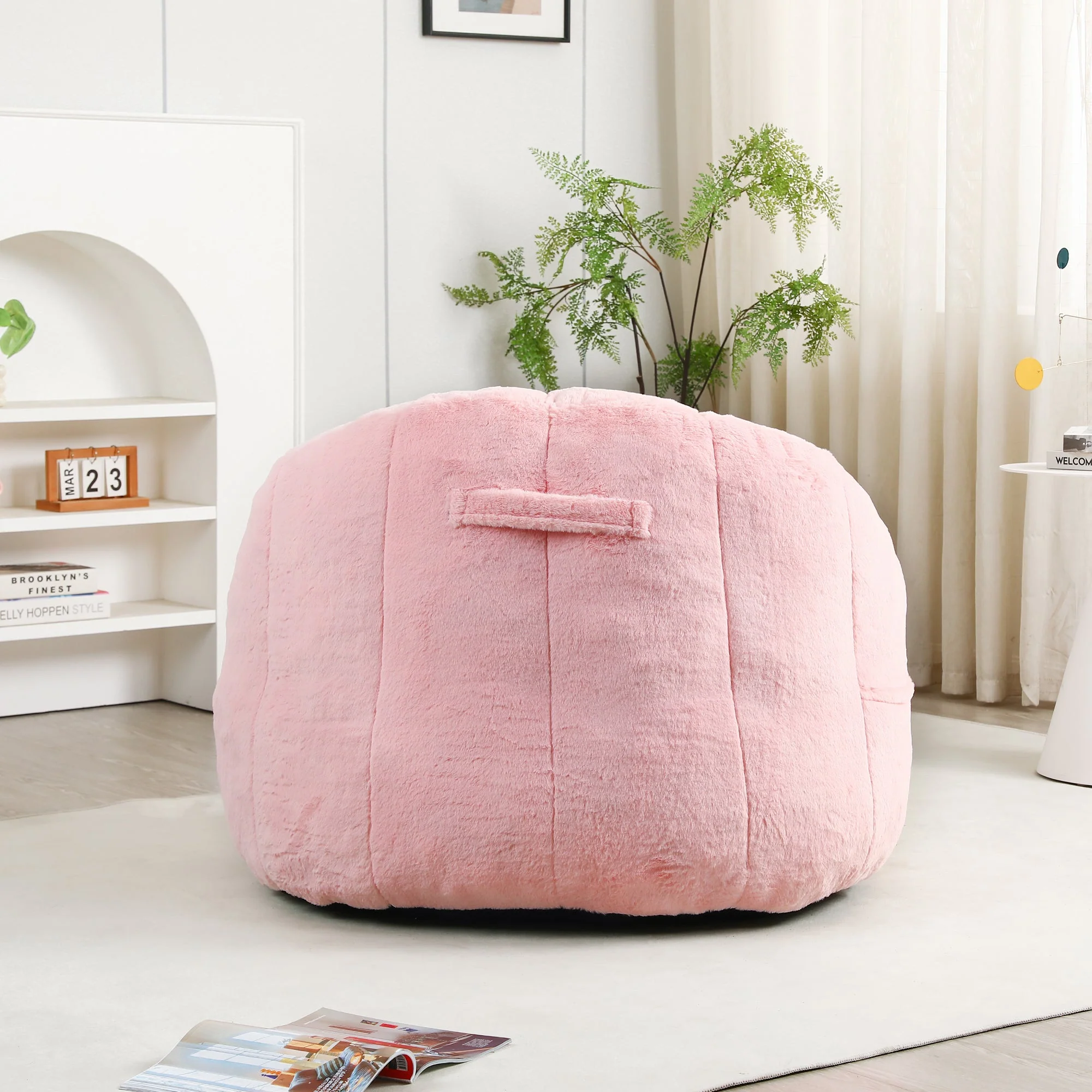 Beanbag Sofa Chair with Armrests Stuffed with High-Density Foam - Image 47