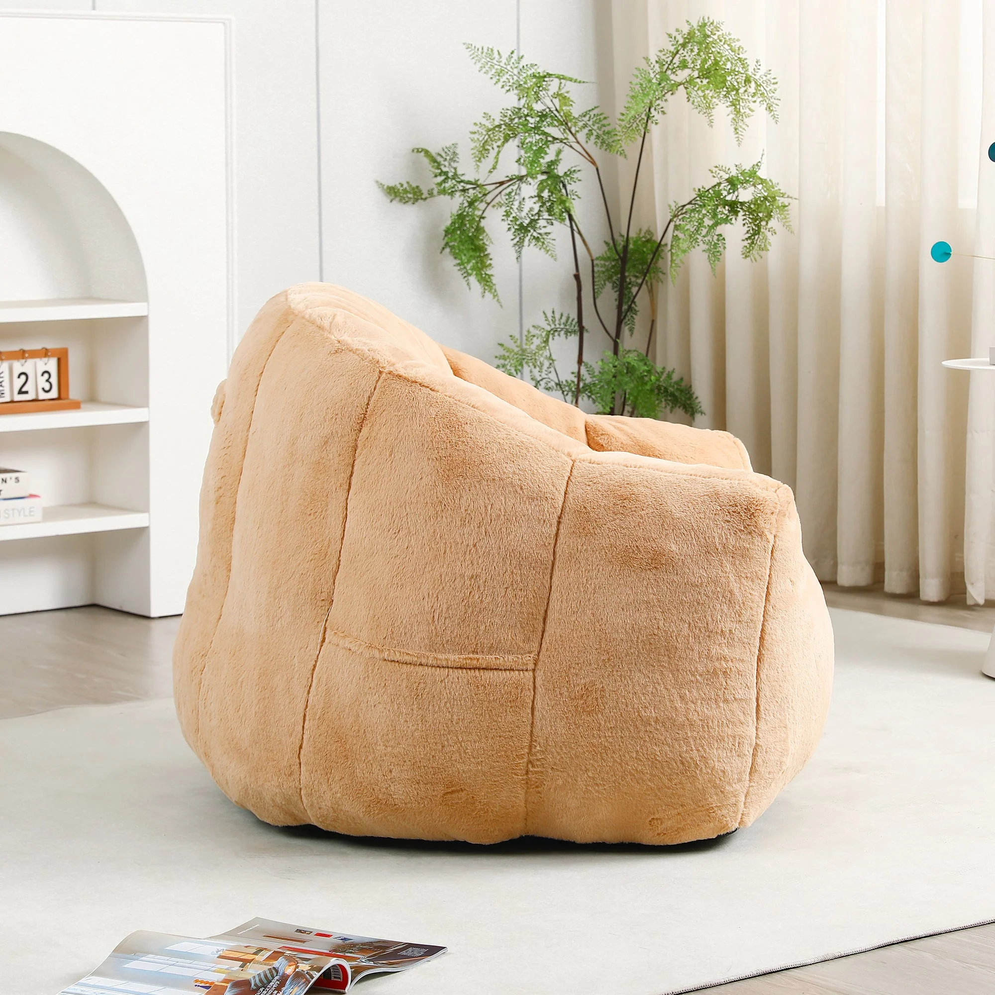 Beanbag Sofa Chair with Armrests Stuffed with High-Density Foam - Image 5