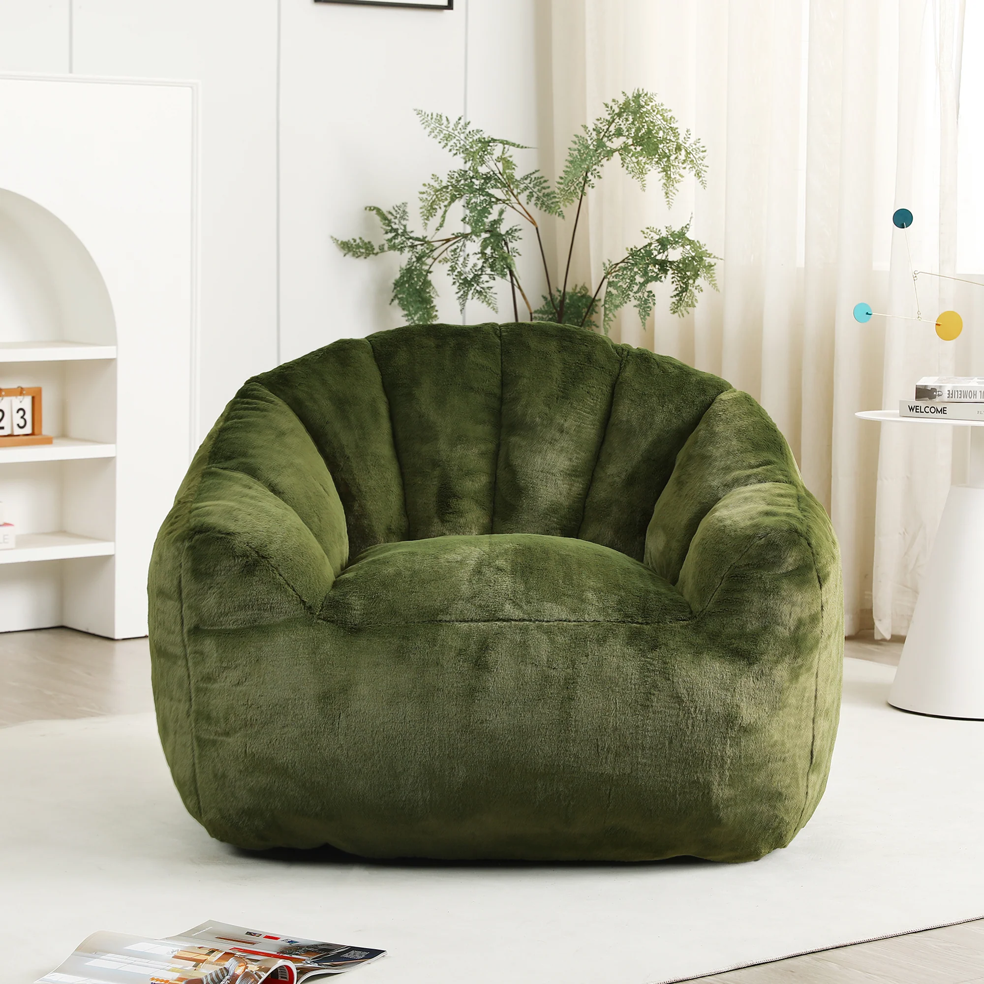 Beanbag Sofa Chair with Armrests Stuffed with High-Density Foam - Image 58
