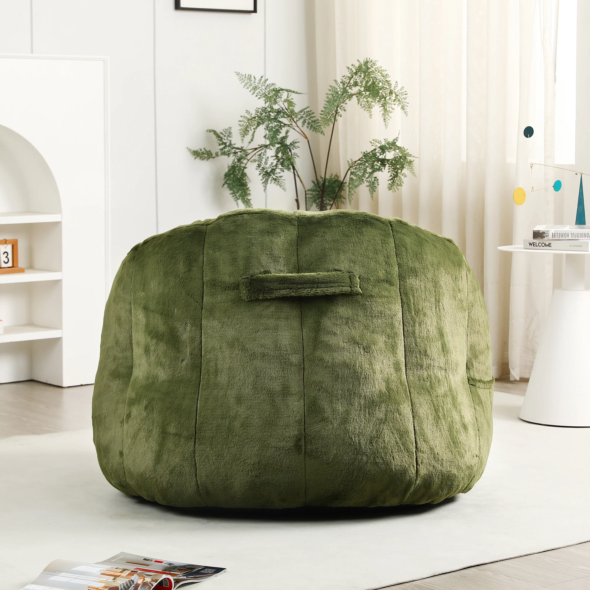 Beanbag Sofa Chair with Armrests Stuffed with High-Density Foam - Image 60