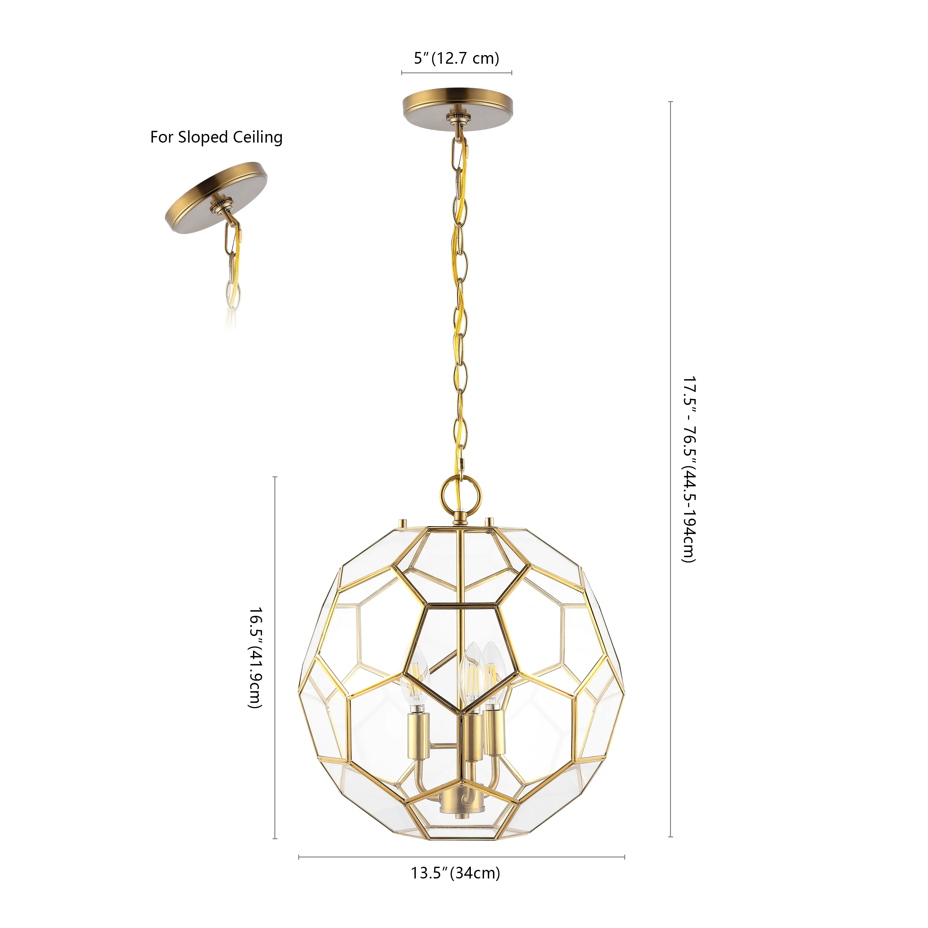 Bee 3-Light Modern Farmhouse Iron/Glass LED Pendant - Image 6