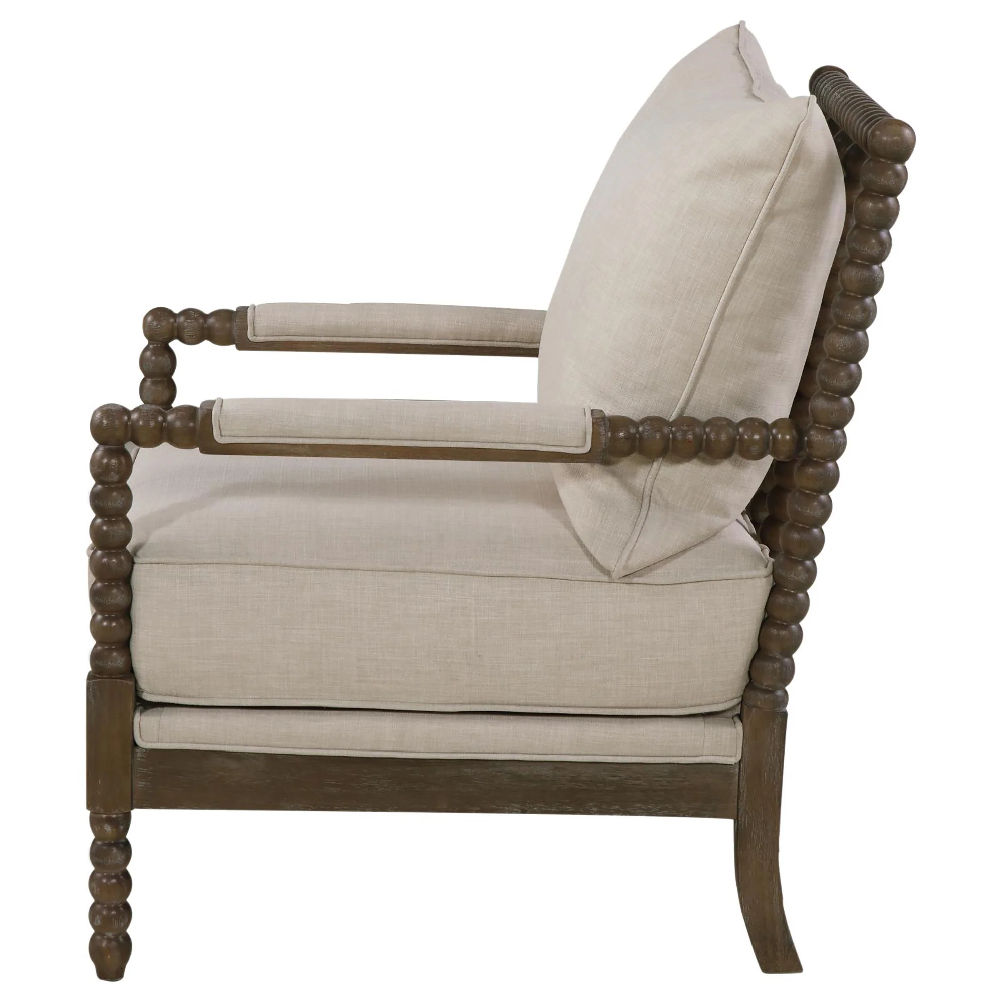 Beige and Natural Removable Back Accent Chair - Image 6