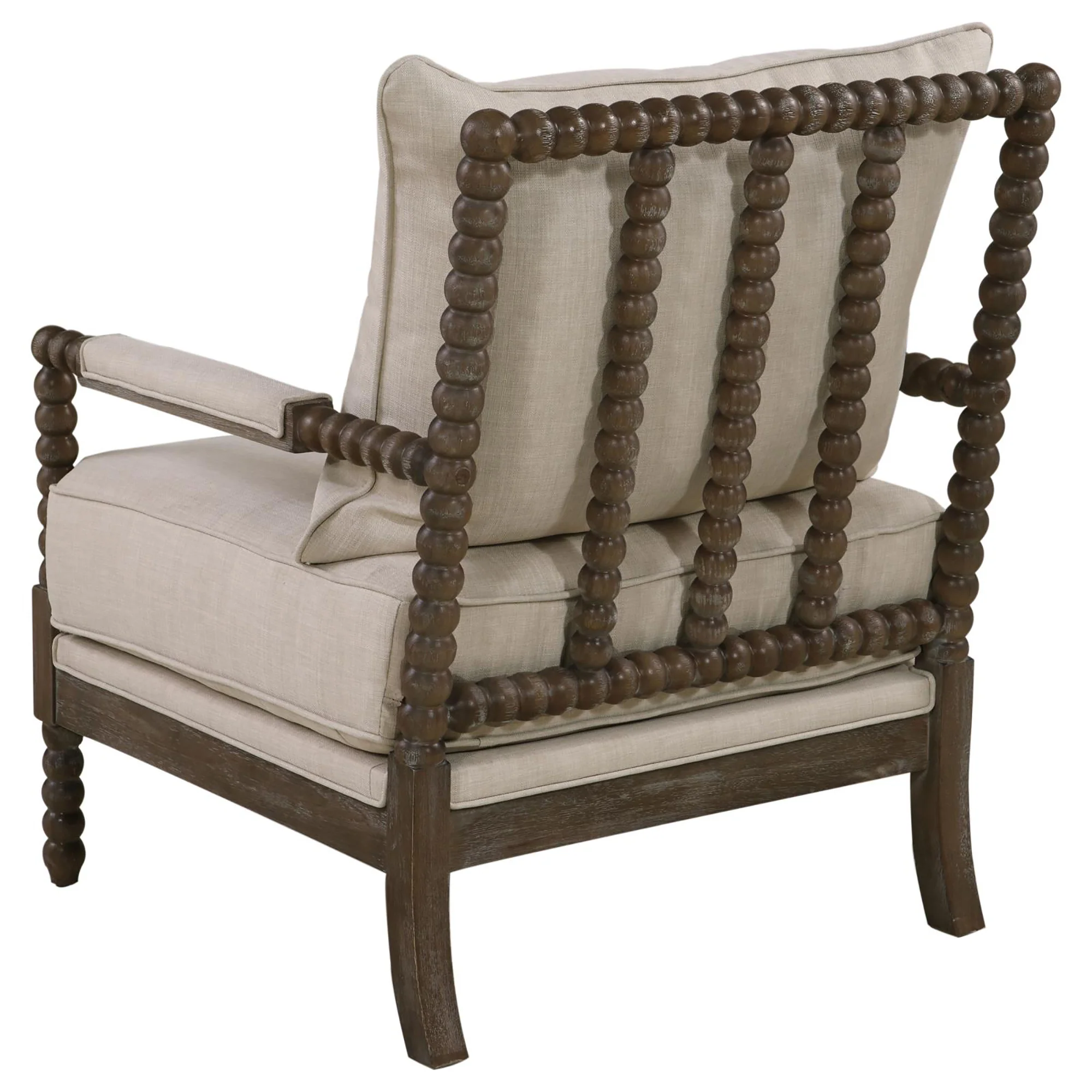 Beige and Natural Removable Back Accent Chair - Image 7