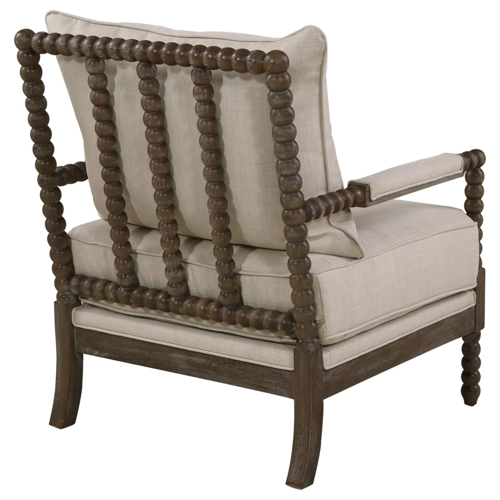 Beige and Natural Removable Back Accent Chair - Image 8
