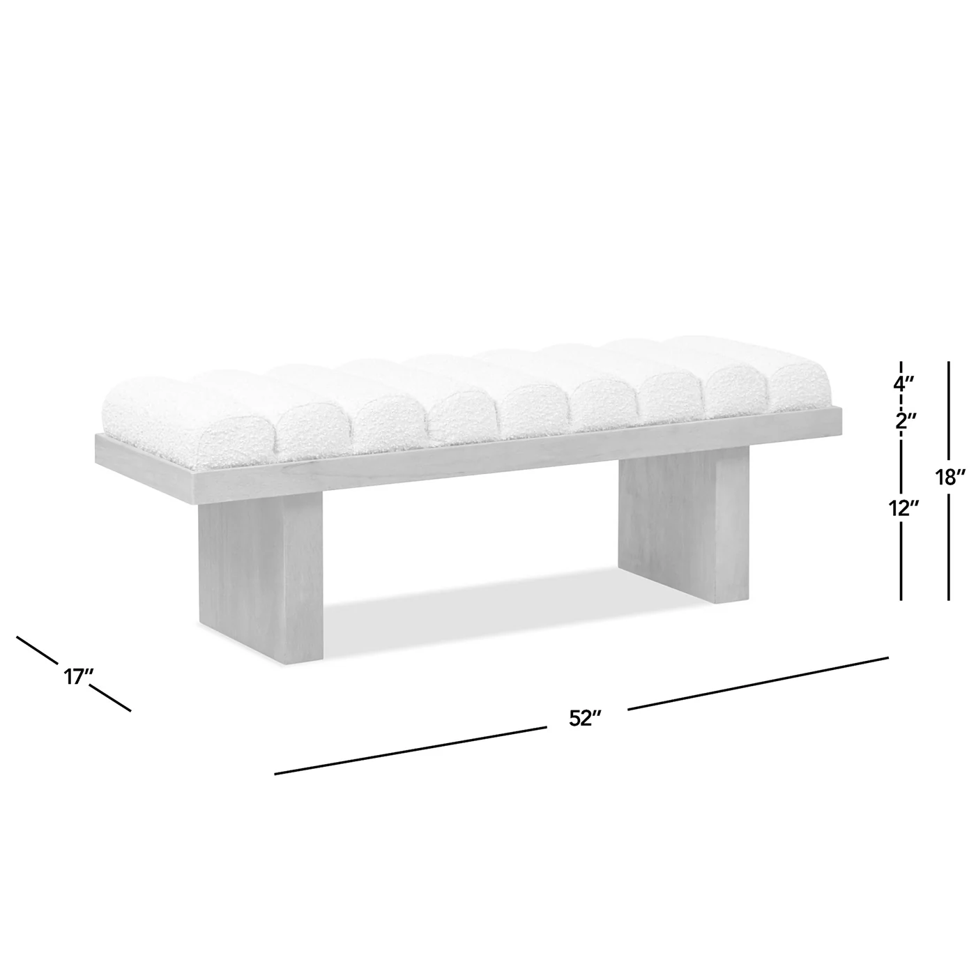Bella Upholstered Modern Accent Bench - Image 12