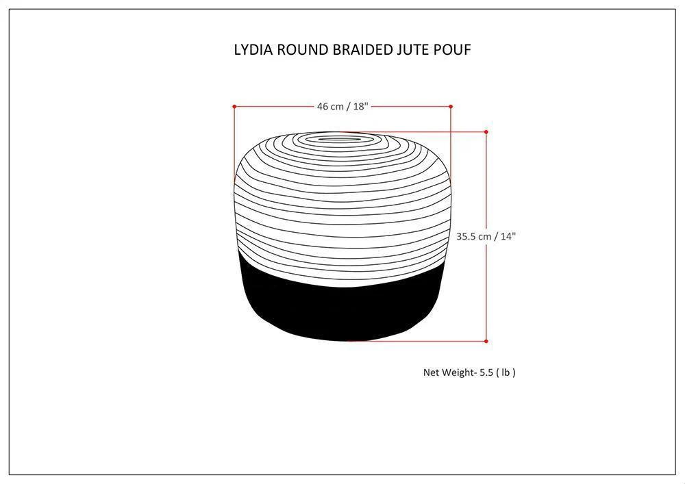 Blissara Multi-functional Round Pouf with Braided Jute - Image 15