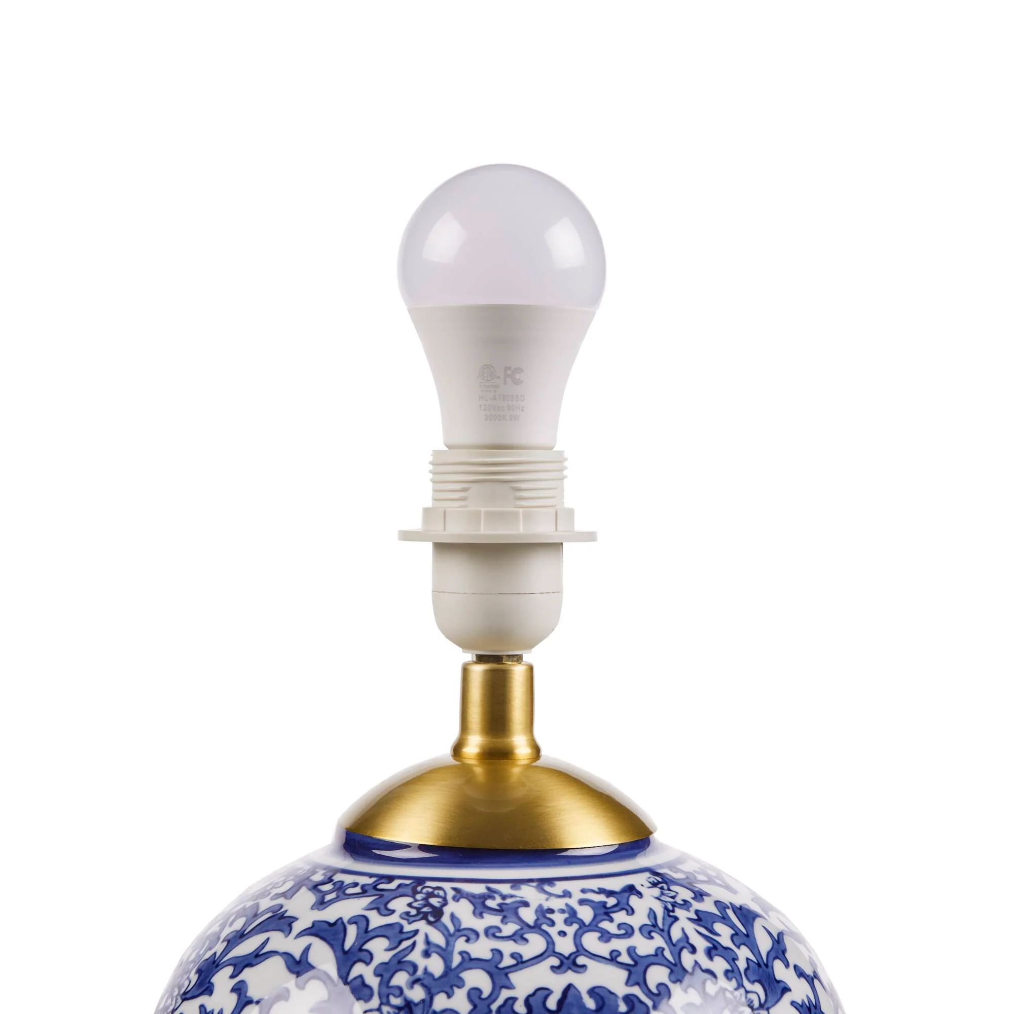 Blue Ceramic Ginger Jar Table Lamp - Image 4