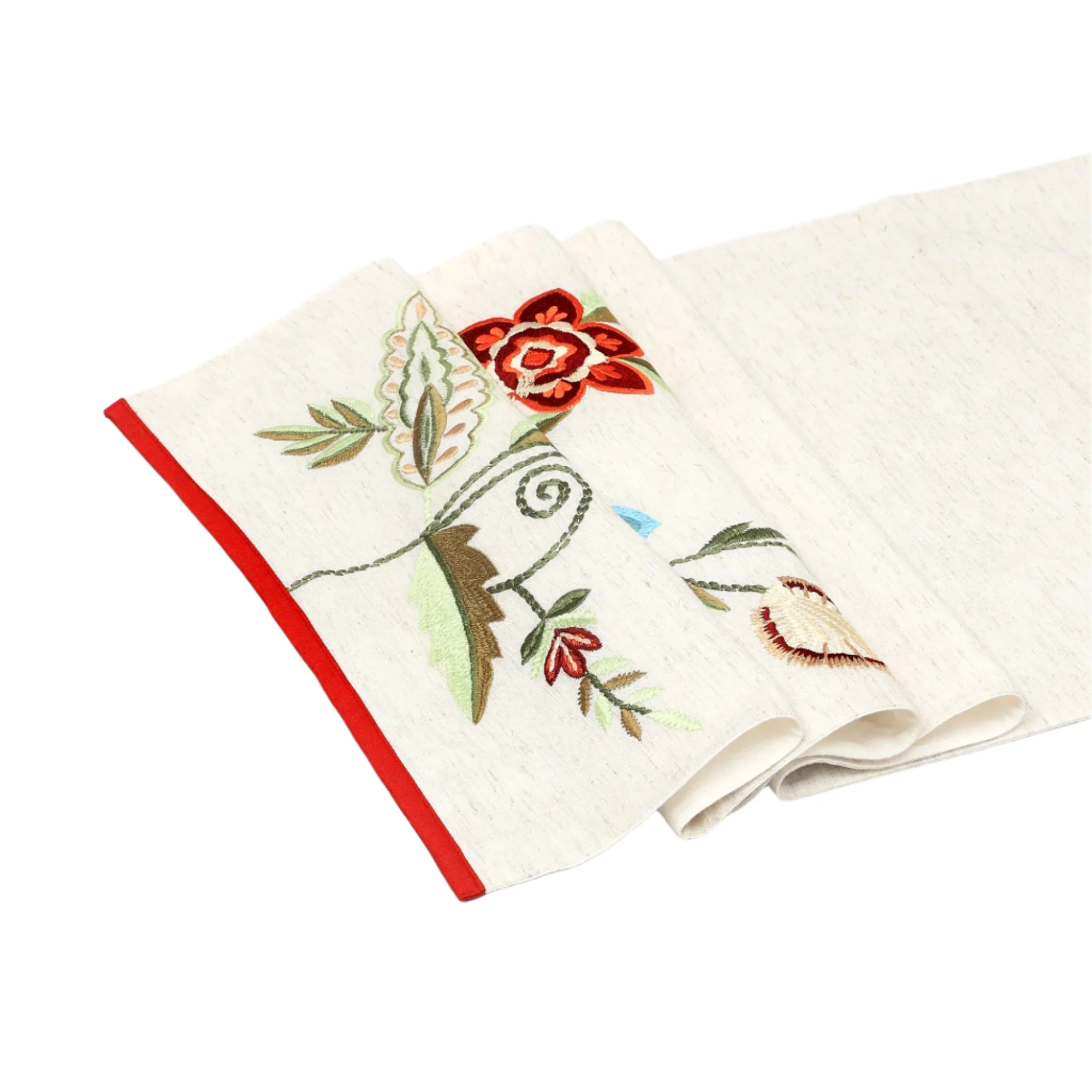 Blue Flower Embroidered Table Runner 72" - Image 5