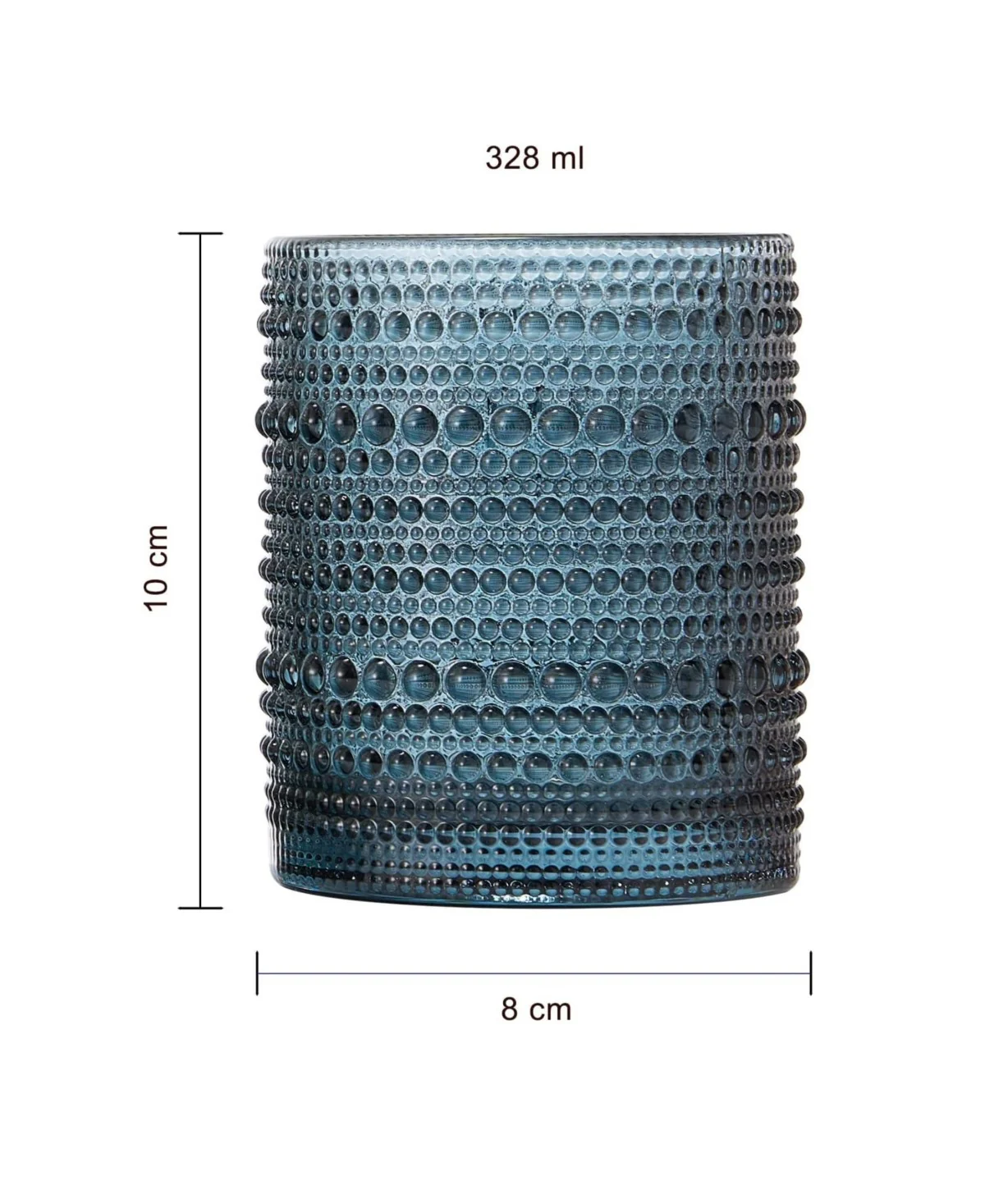 Blue Hobnail Tumblers Set of 6 - Image 4