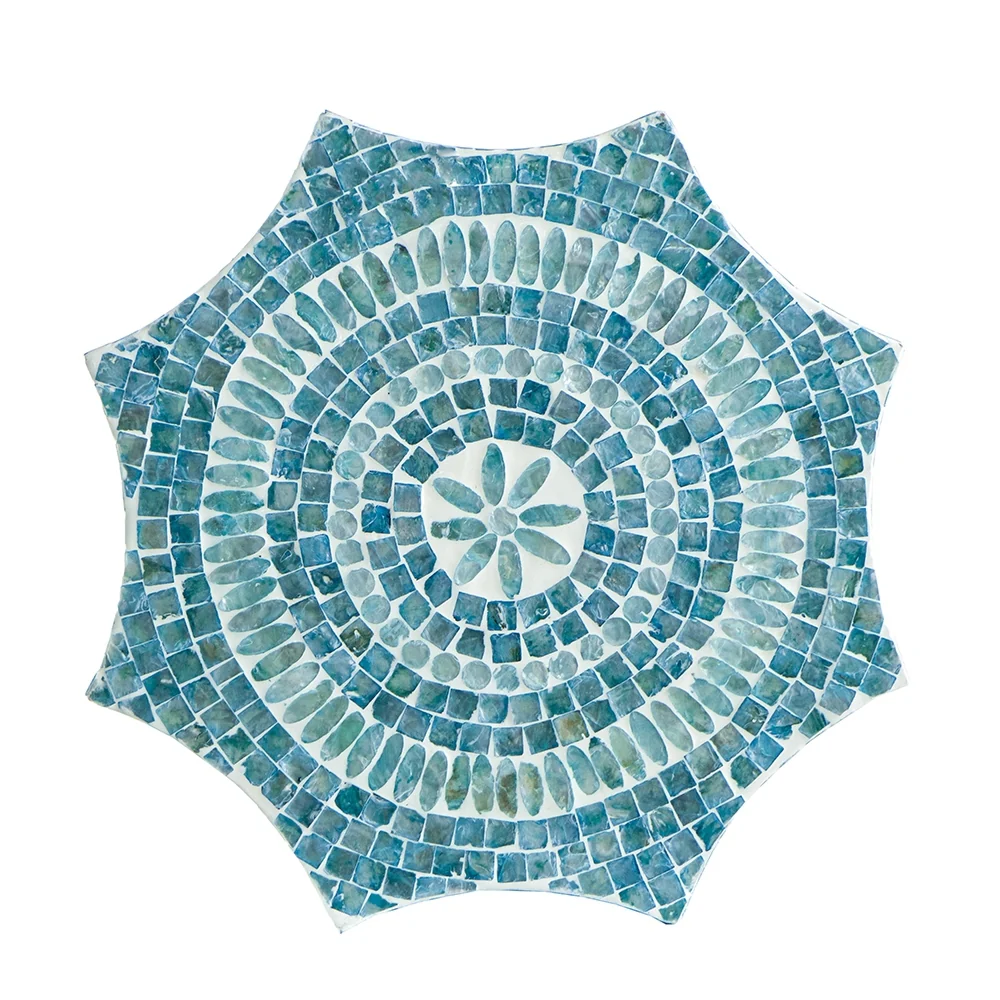 Blue Scalloped Capiz Side Table - Image 4