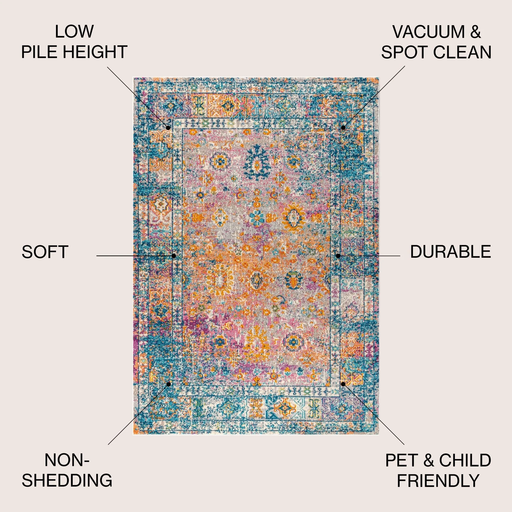 Bohemian FLAIR Boho Vintage Medallion Area Rug - Image 3