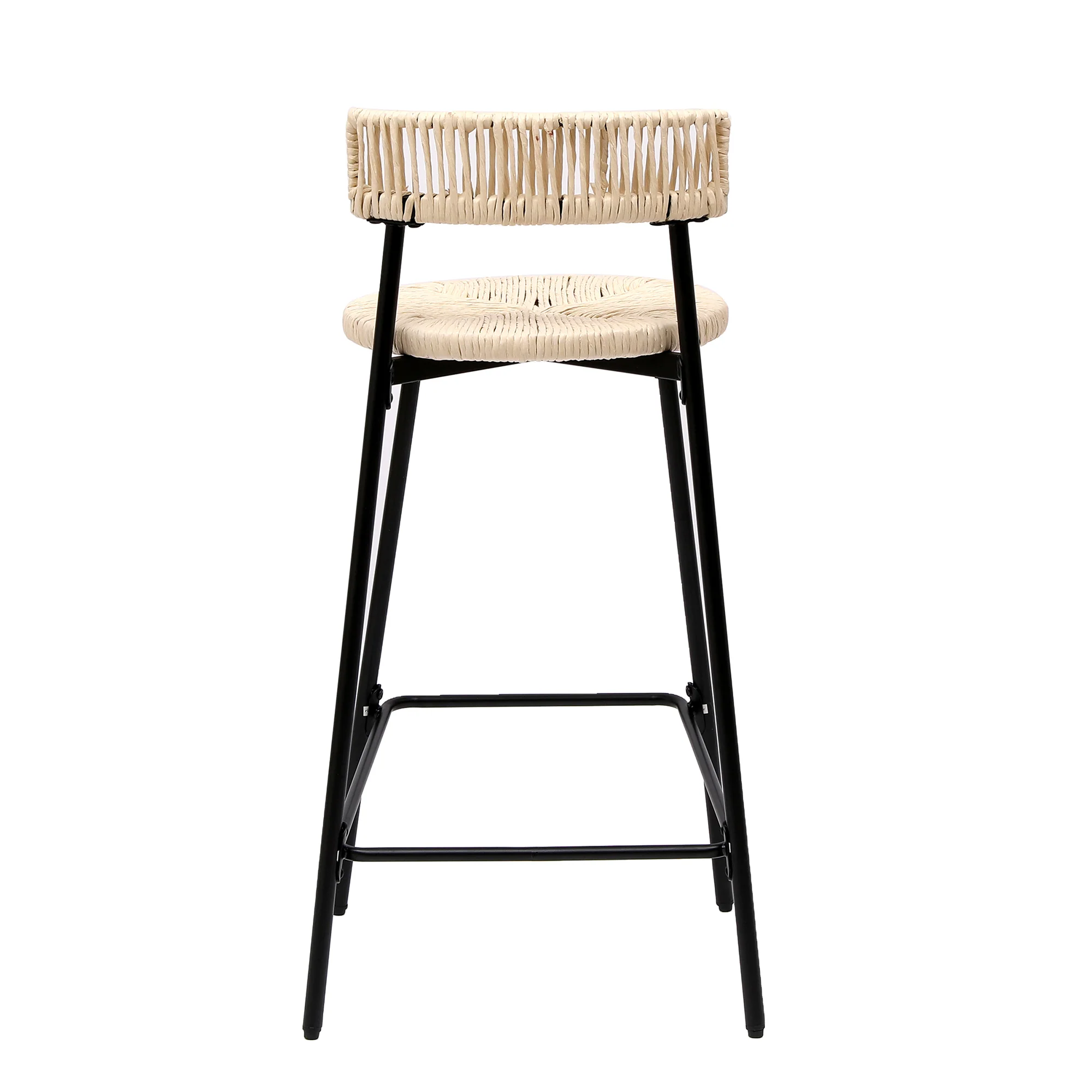 Boho Handwoven Paper Rope Counter Stools, Set of 2 - Image 10