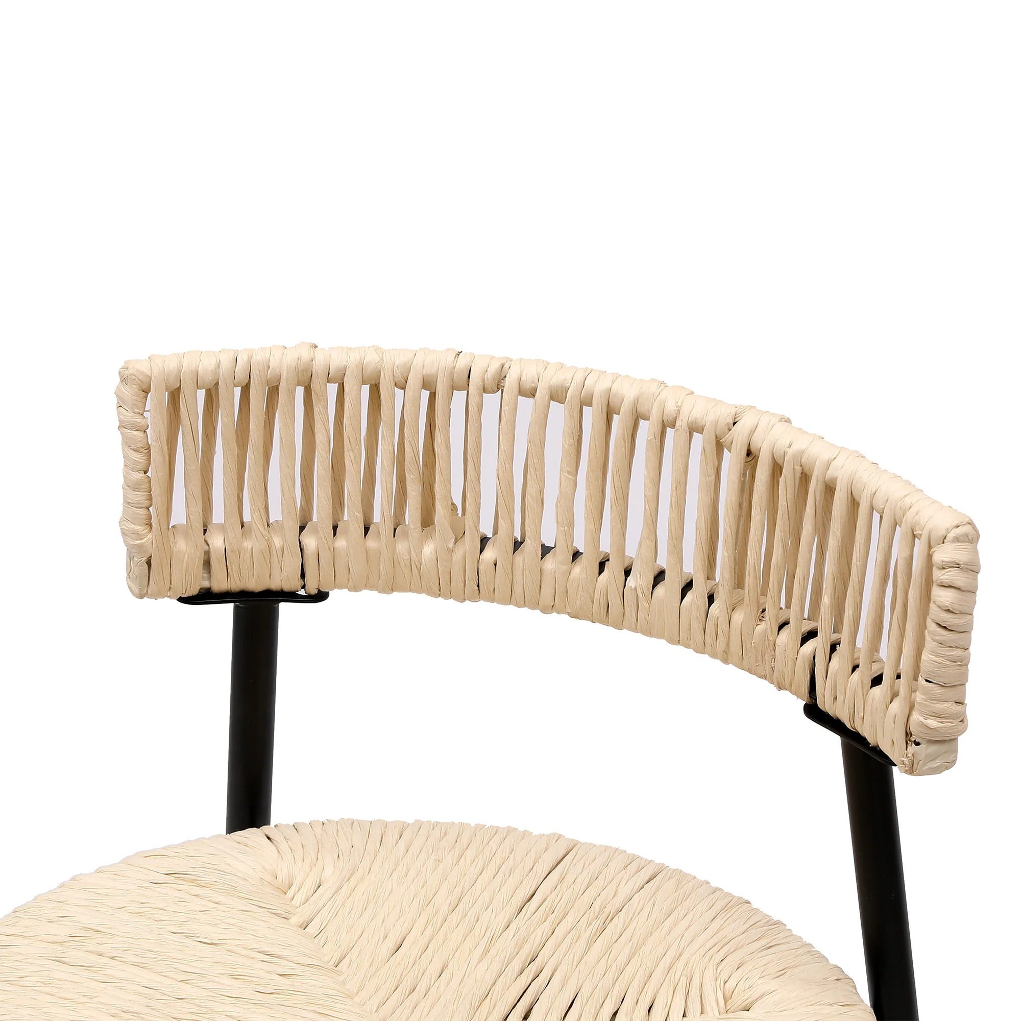 Boho Handwoven Paper Rope Counter Stools, Set of 2 - Image 11