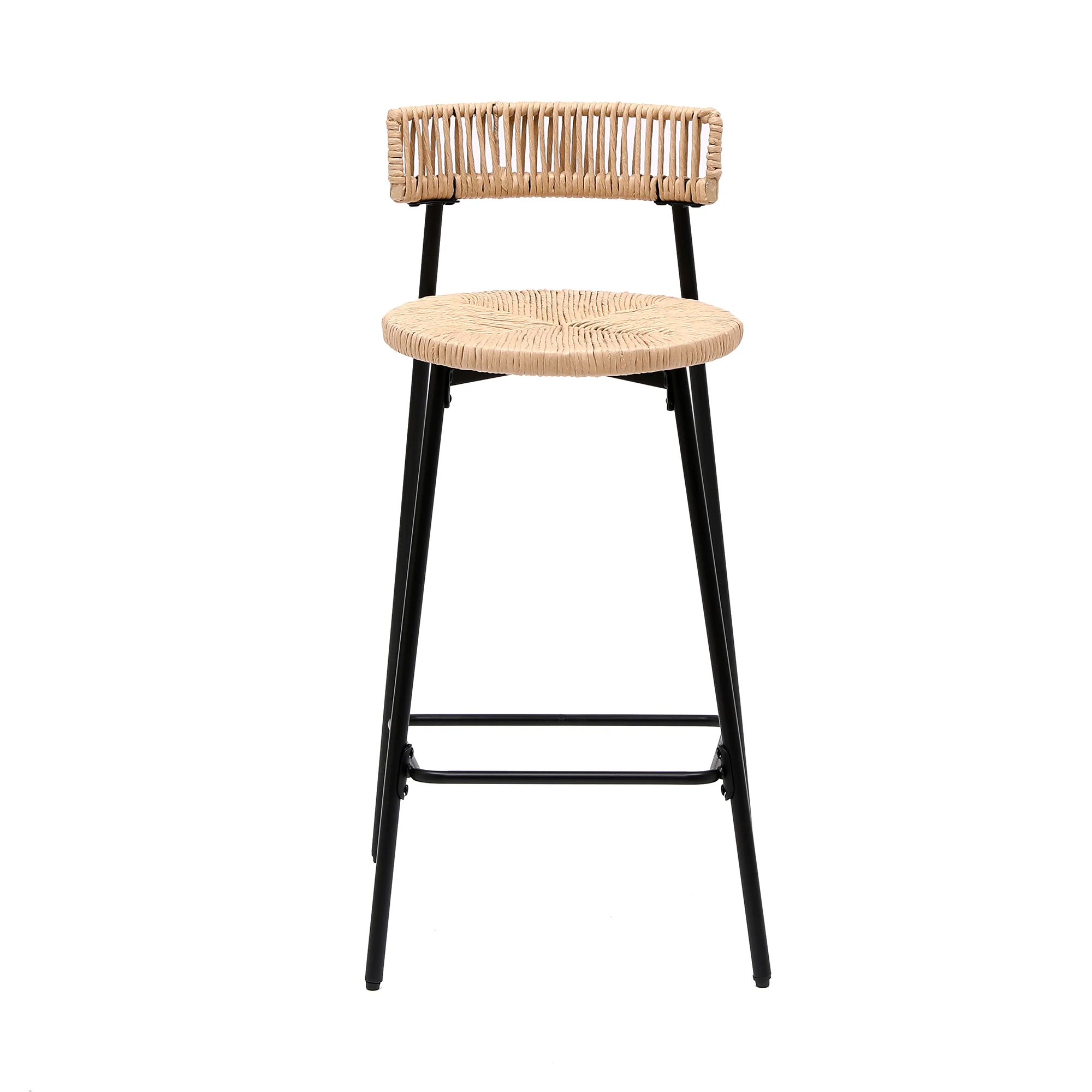 Boho Handwoven Paper Rope Counter Stools, Set of 2 - Image 20