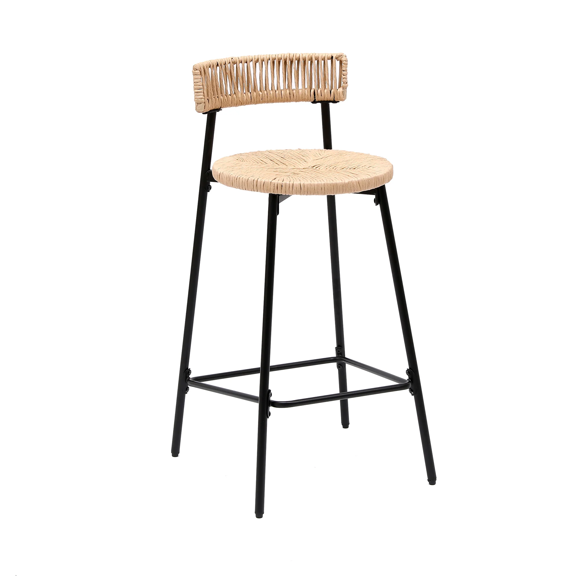Boho Handwoven Paper Rope Counter Stools, Set of 2 - Image 21