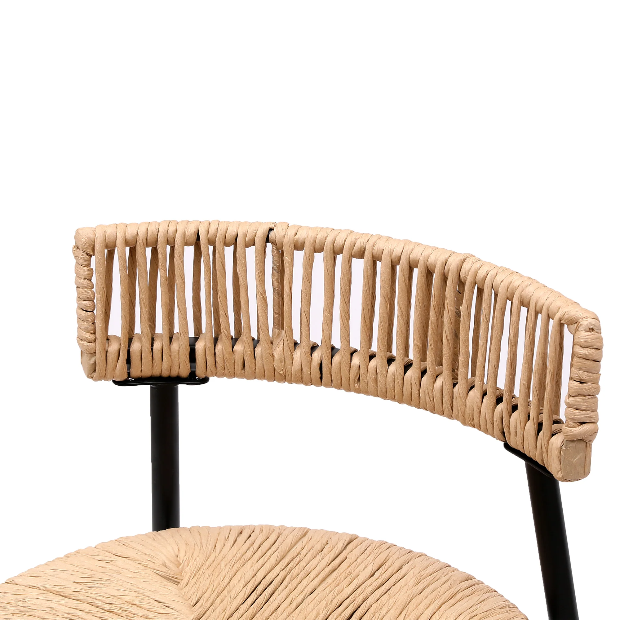 Boho Handwoven Paper Rope Counter Stools, Set of 2 - Image 25