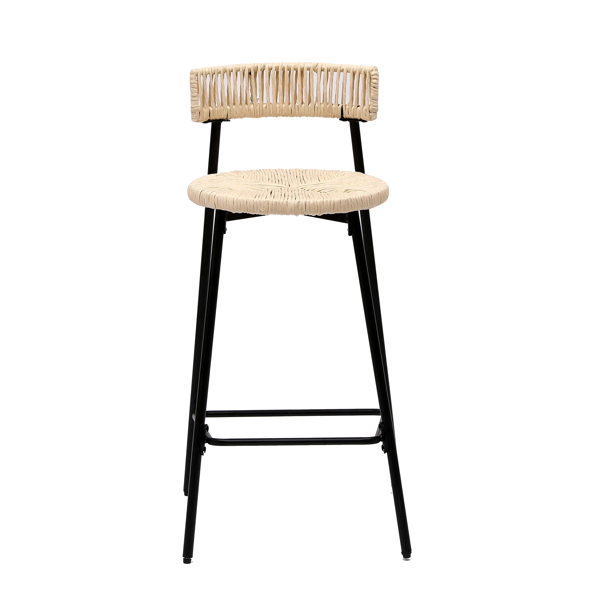 Boho Handwoven Paper Rope Counter Stools, Set of 2 - Image 6