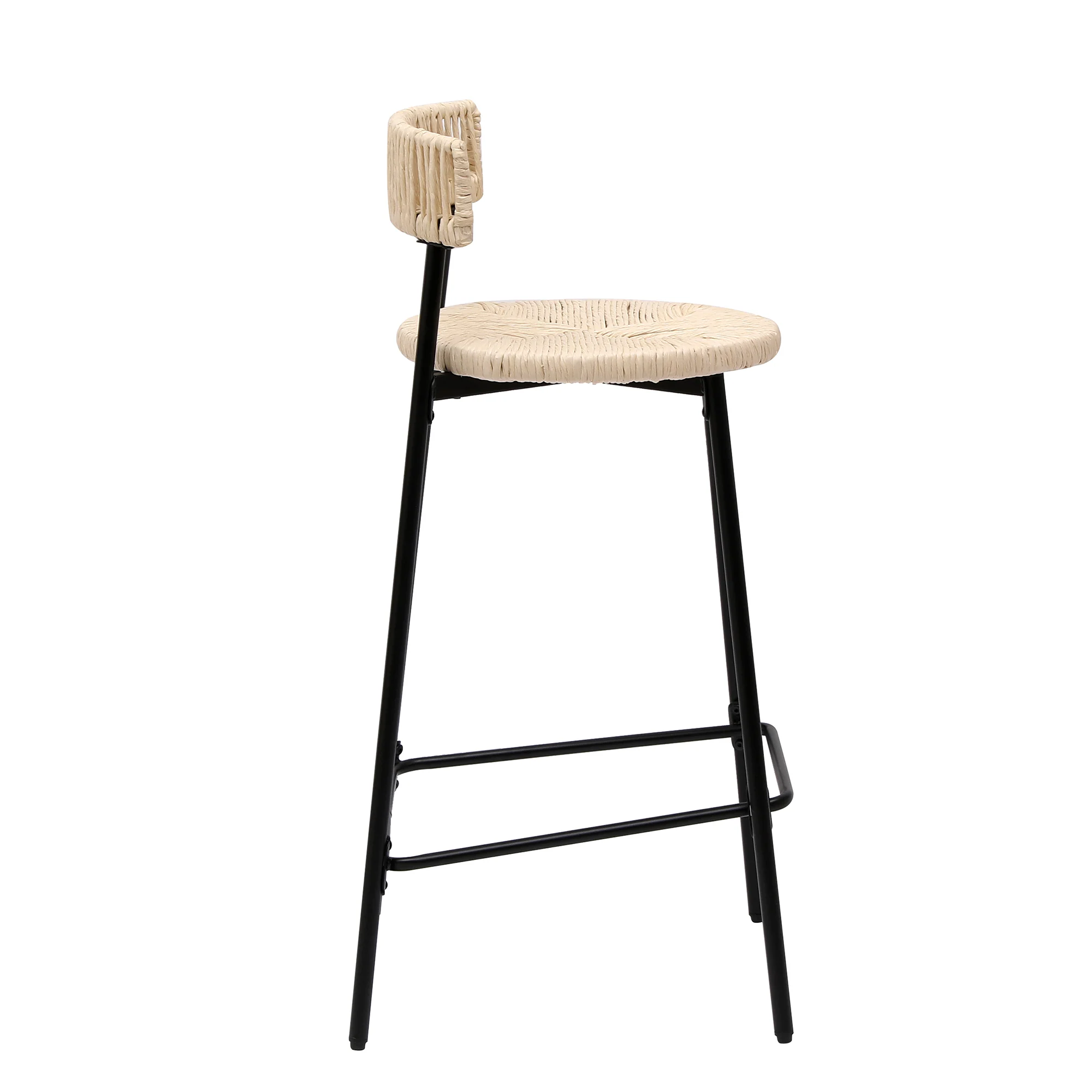 Boho Handwoven Paper Rope Counter Stools, Set of 2 - Image 8
