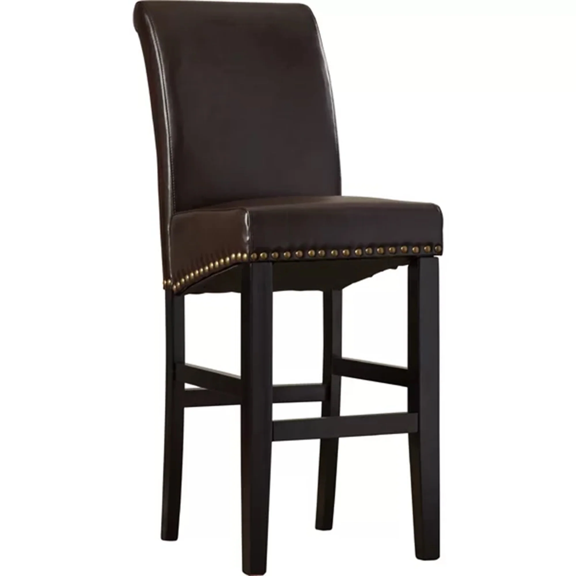 Bonded Leather Counter Stool with Solid Wood Frame, Set of 2 - Image 11