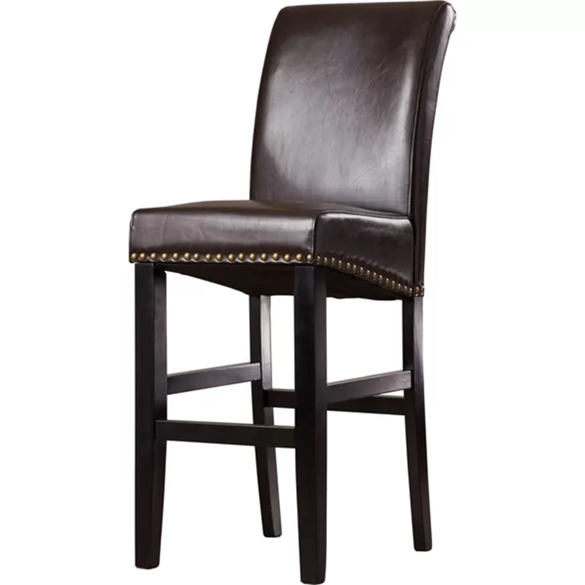 Bonded Leather Counter Stool with Solid Wood Frame, Set of 2 - Image 7