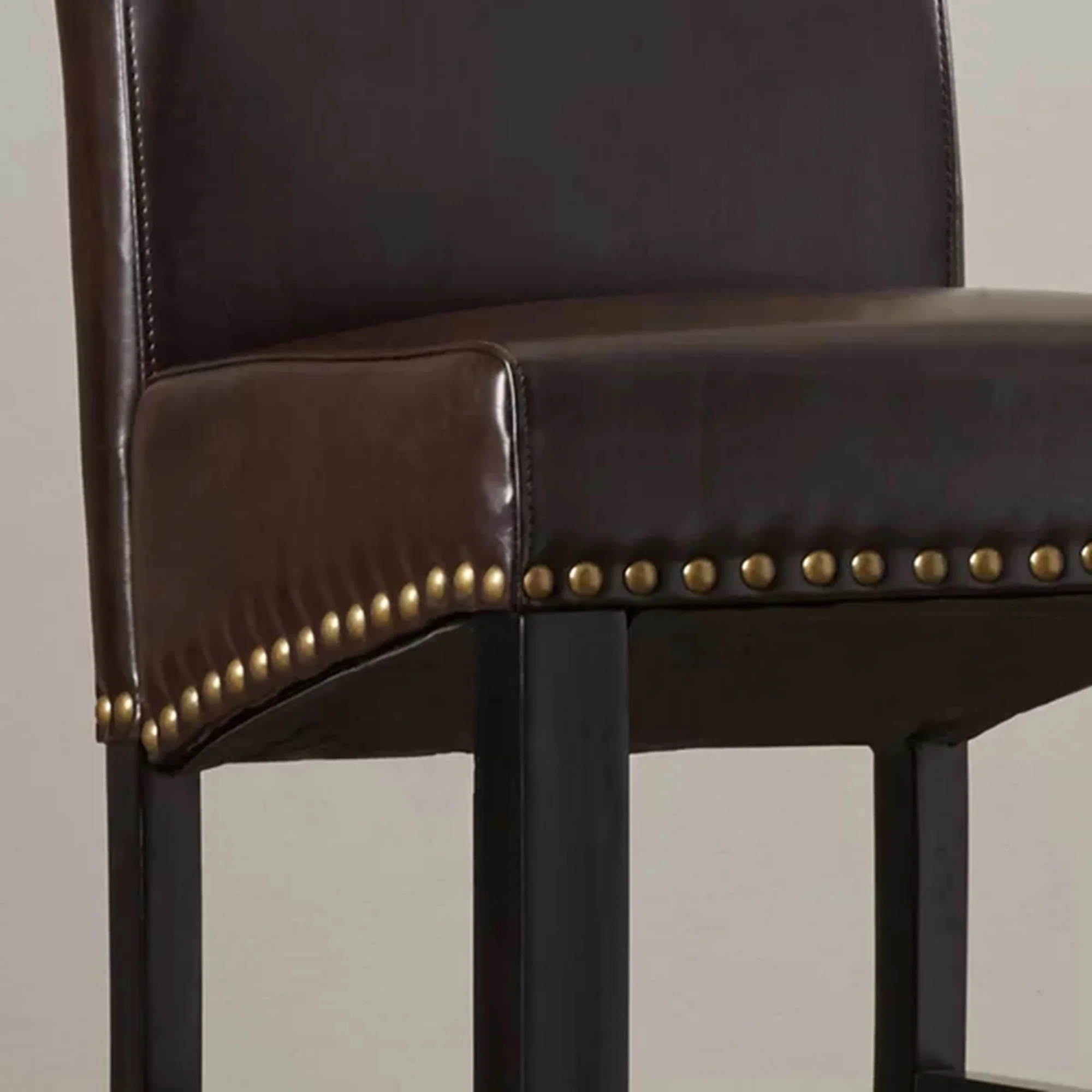 Bonded Leather Counter Stool with Solid Wood Frame, Set of 2 - Image 8