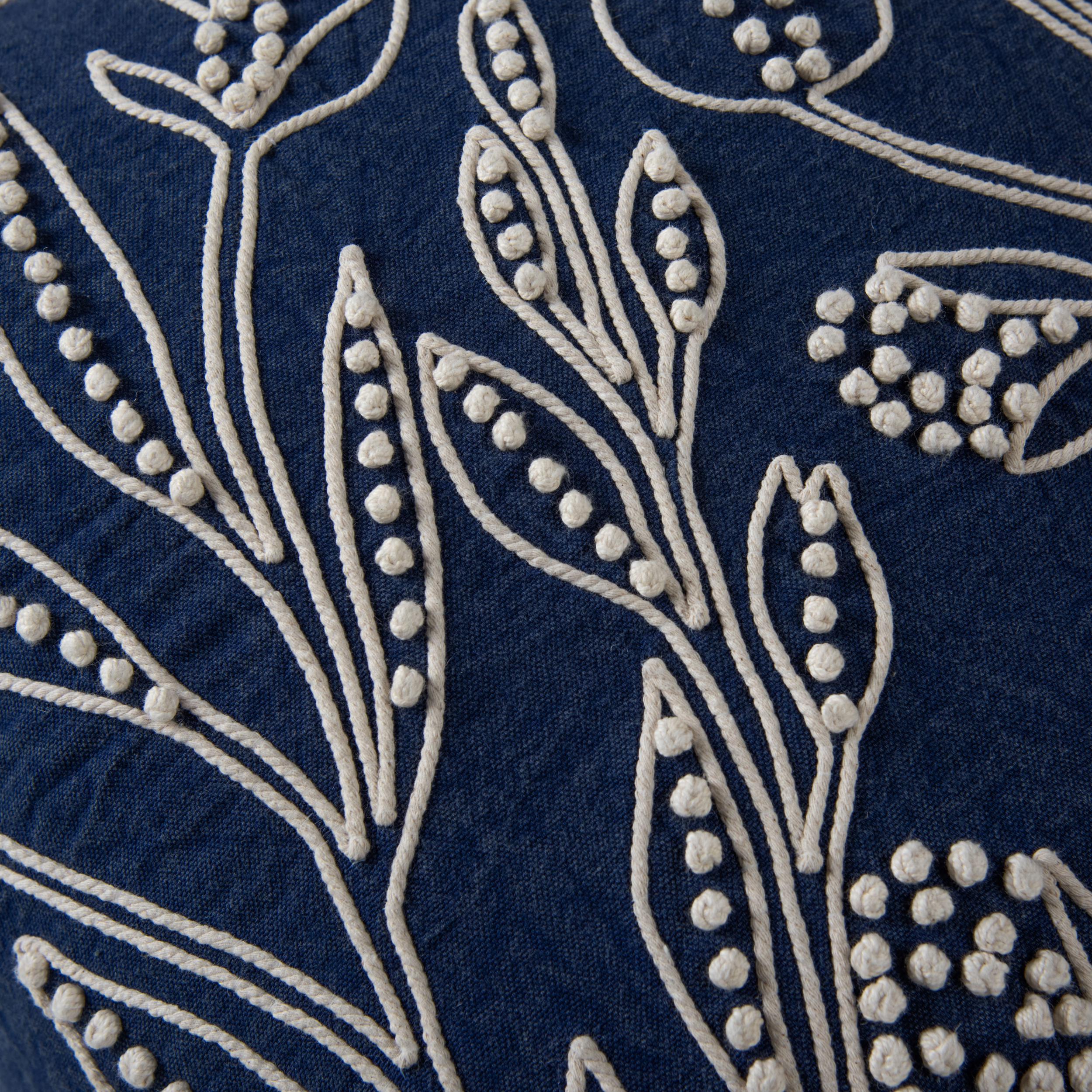 Botanical Embroidered Throw Pillow - Image 2