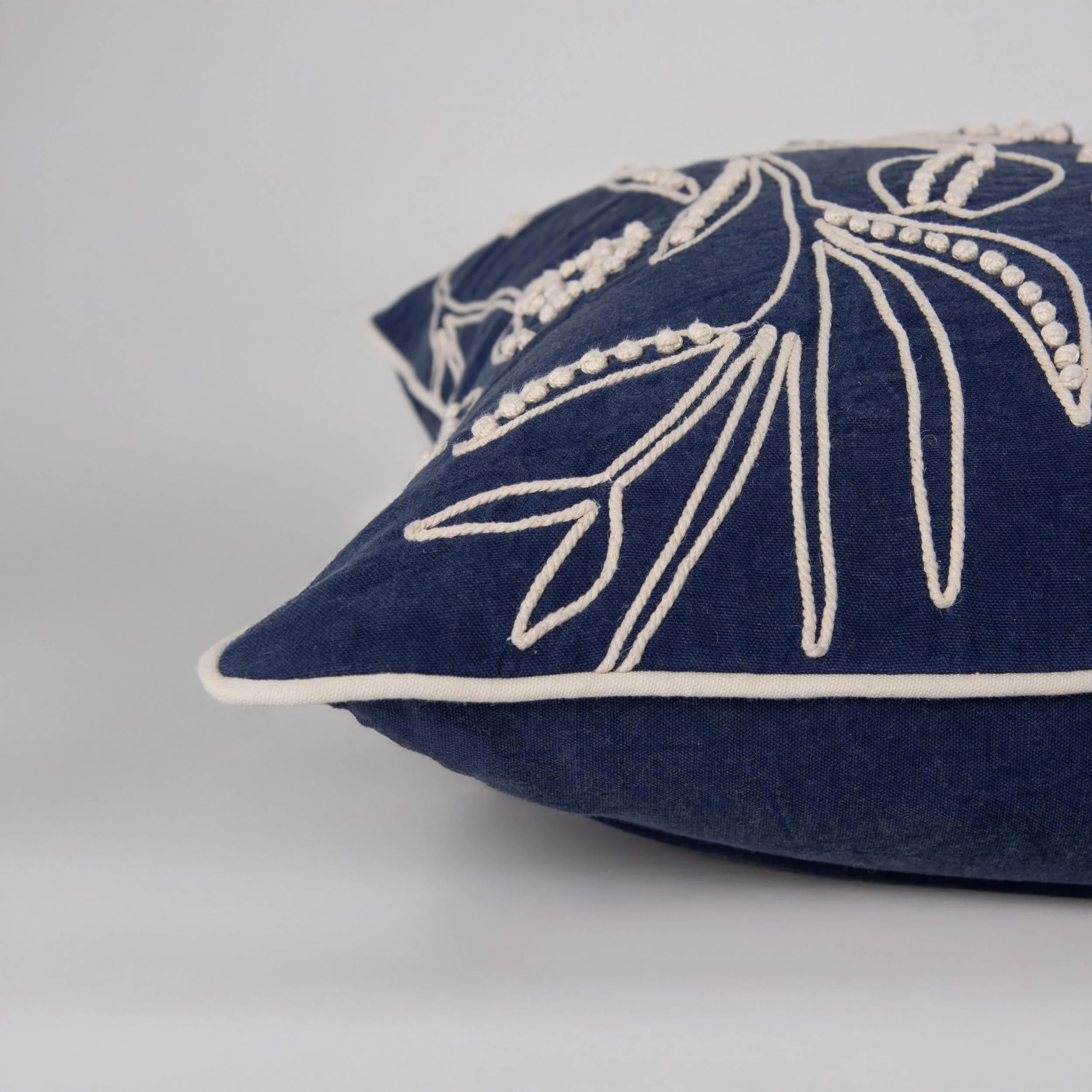 Botanical Embroidered Throw Pillow - Image 3
