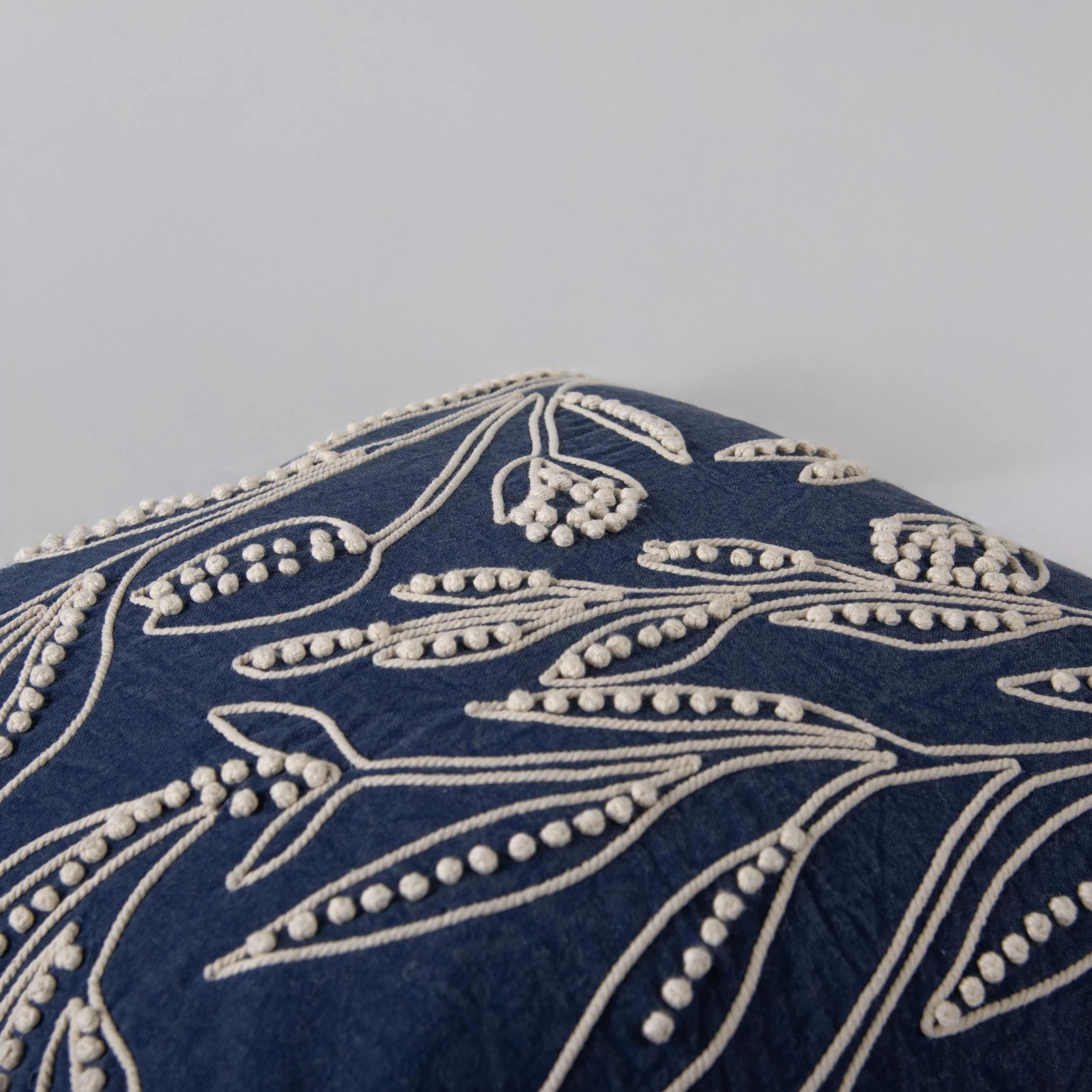 Botanical Embroidered Throw Pillow - Image 4