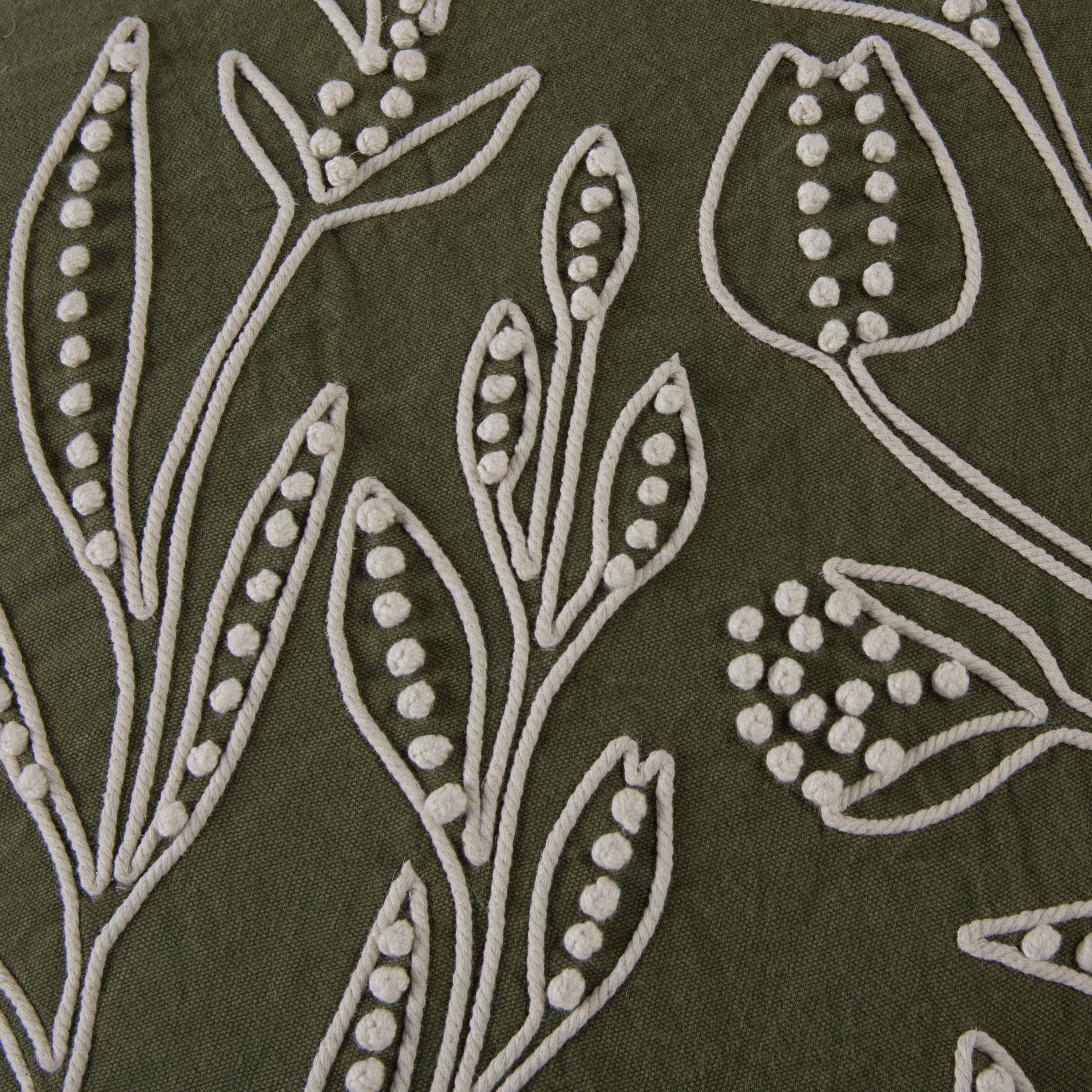Botanical Embroidered Throw Pillow - Image 8