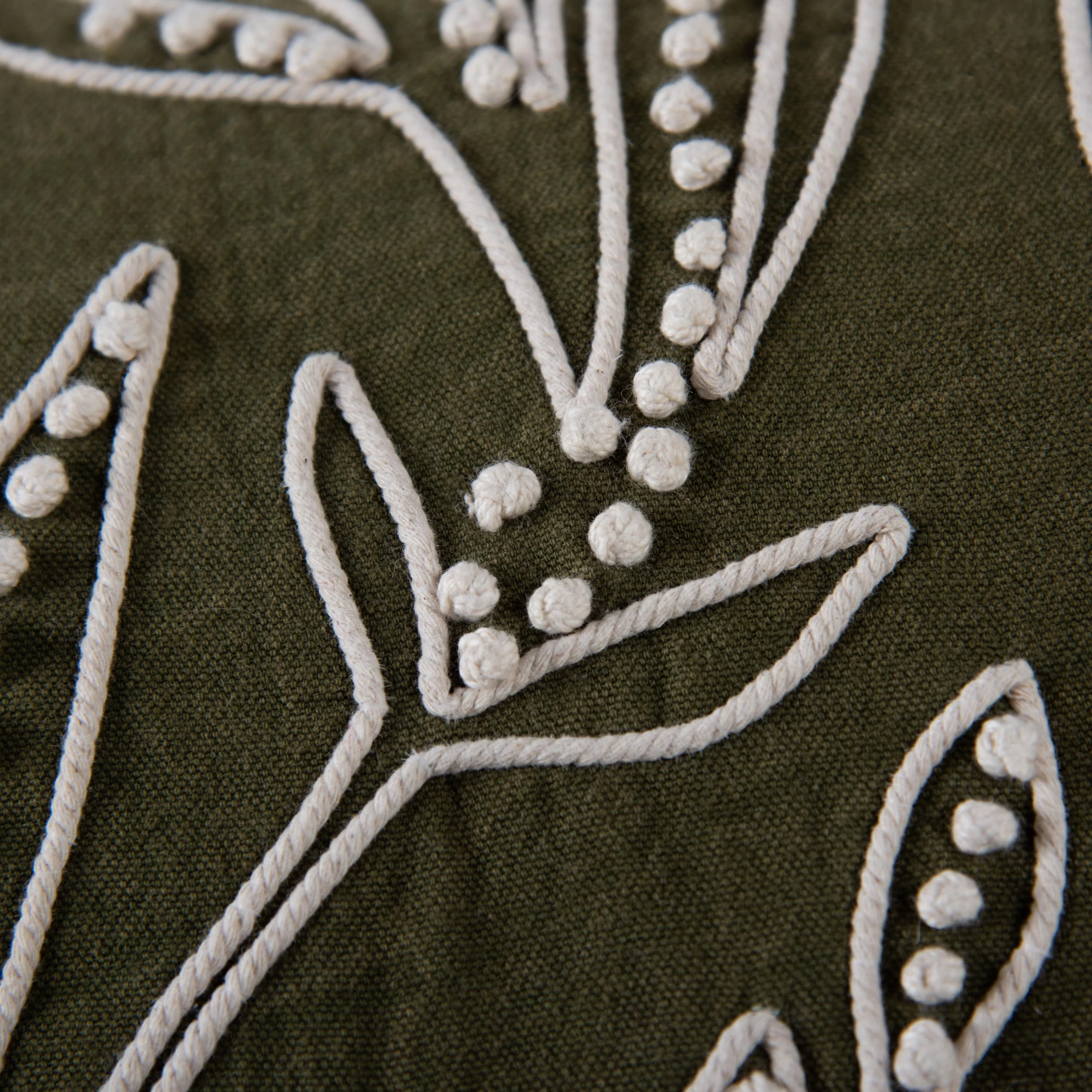 Botanical Embroidered Throw Pillow - Image 9