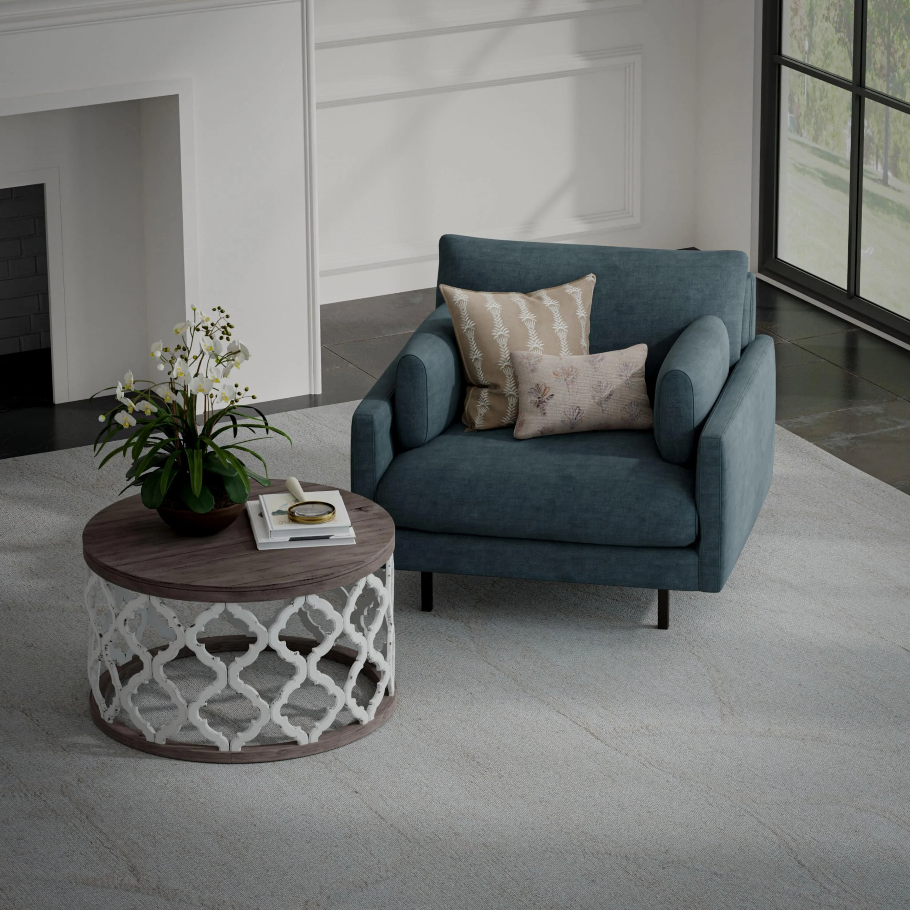 Brampton Hand Tufted 100% Wool Geometric Area Rug - Image 2
