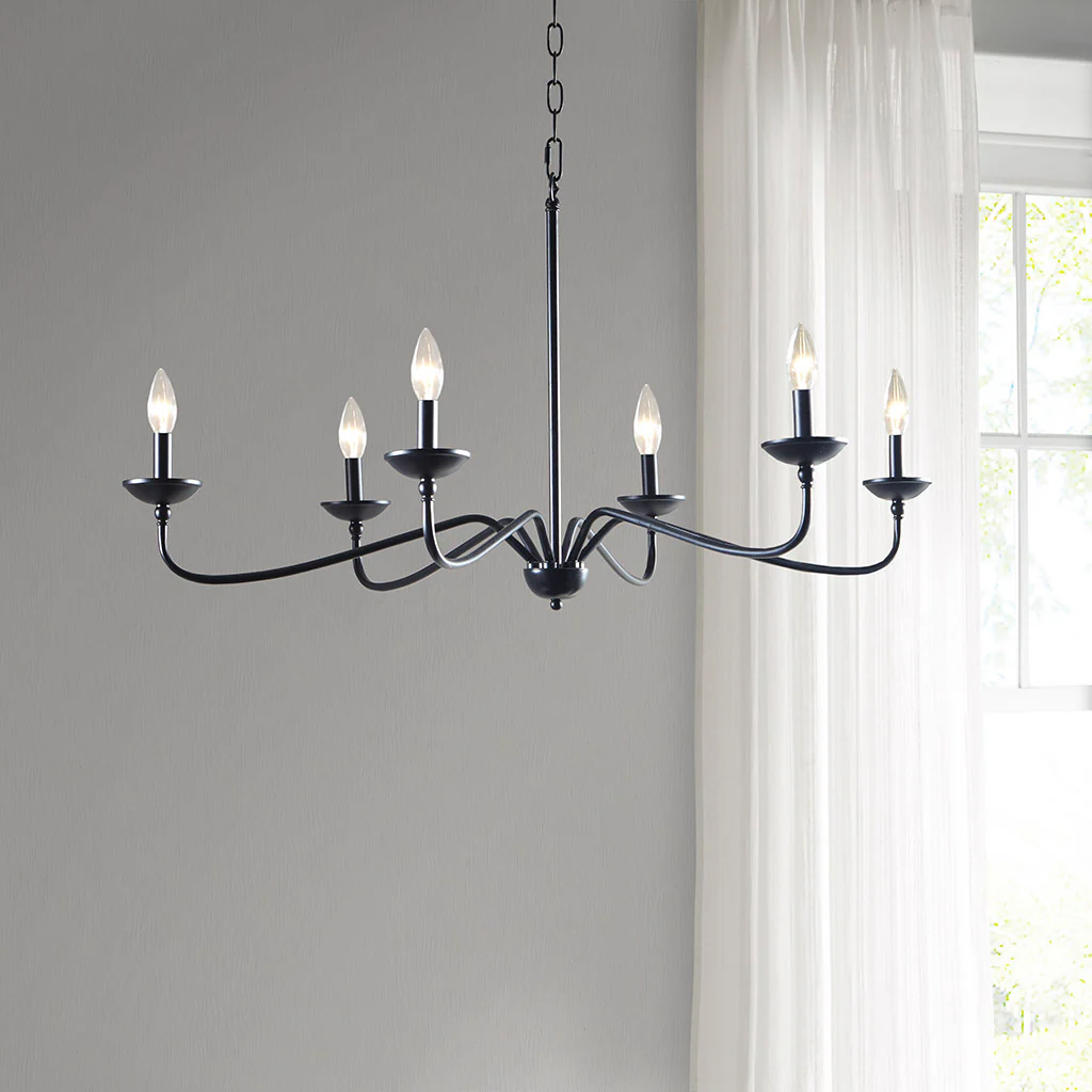 Brighton 6-Light Farmhouse Metal Chandelier - Image 3