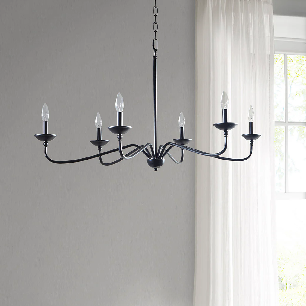 Brighton 6-Light Farmhouse Metal Chandelier - Image 5