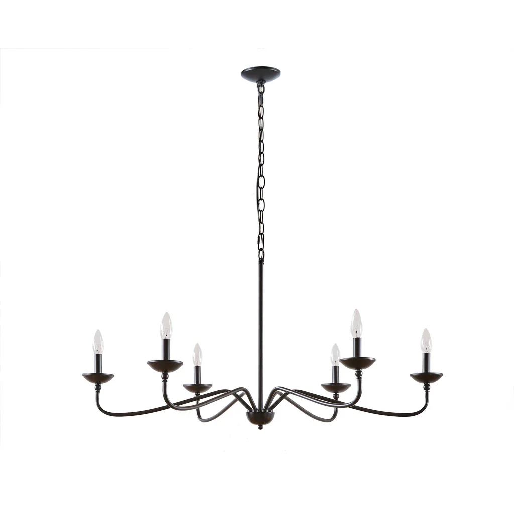 Brighton 6-Light Farmhouse Metal Chandelier - Image 6