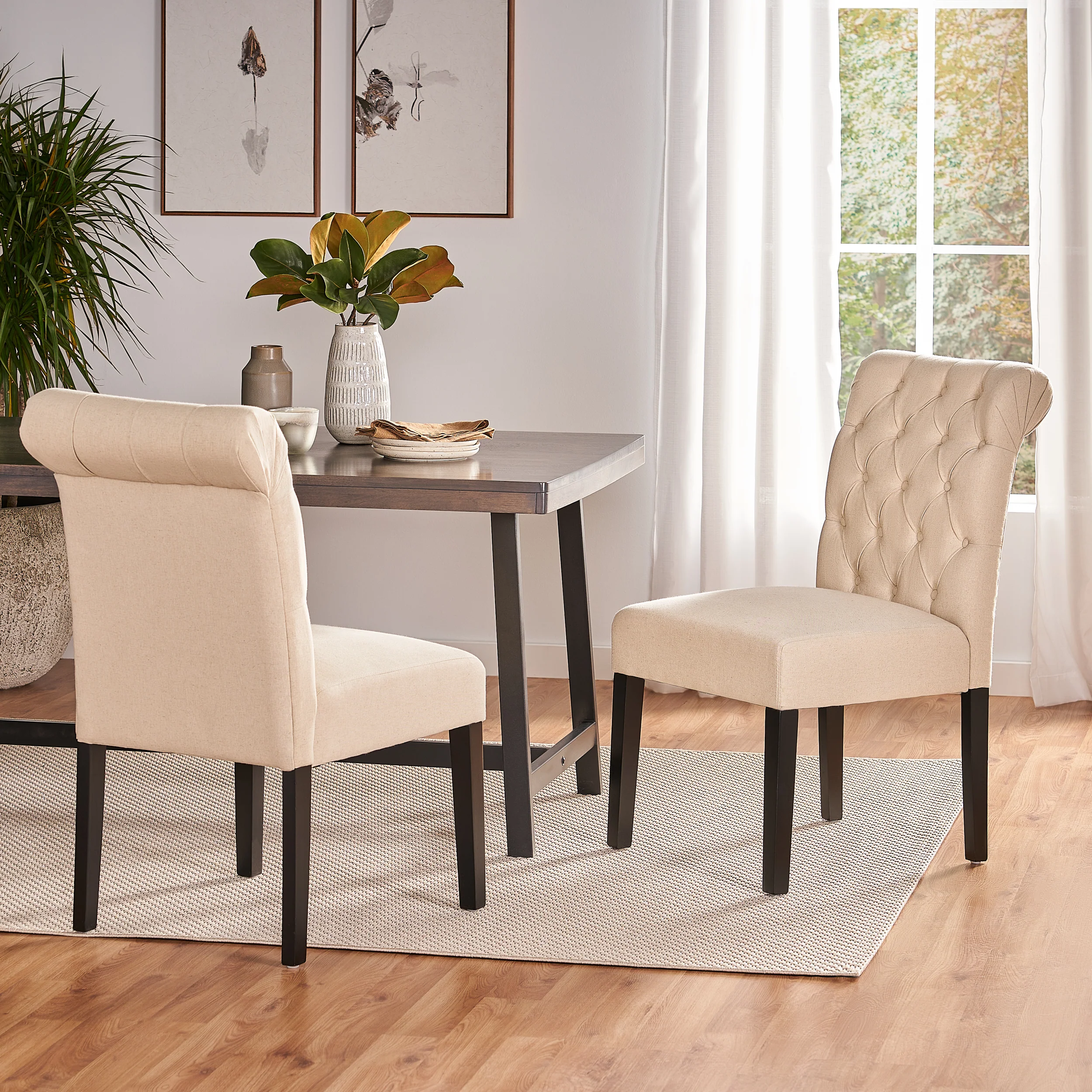 Broxton Tufted Rooltop Dining Chairs, Set of 2 - Image 3