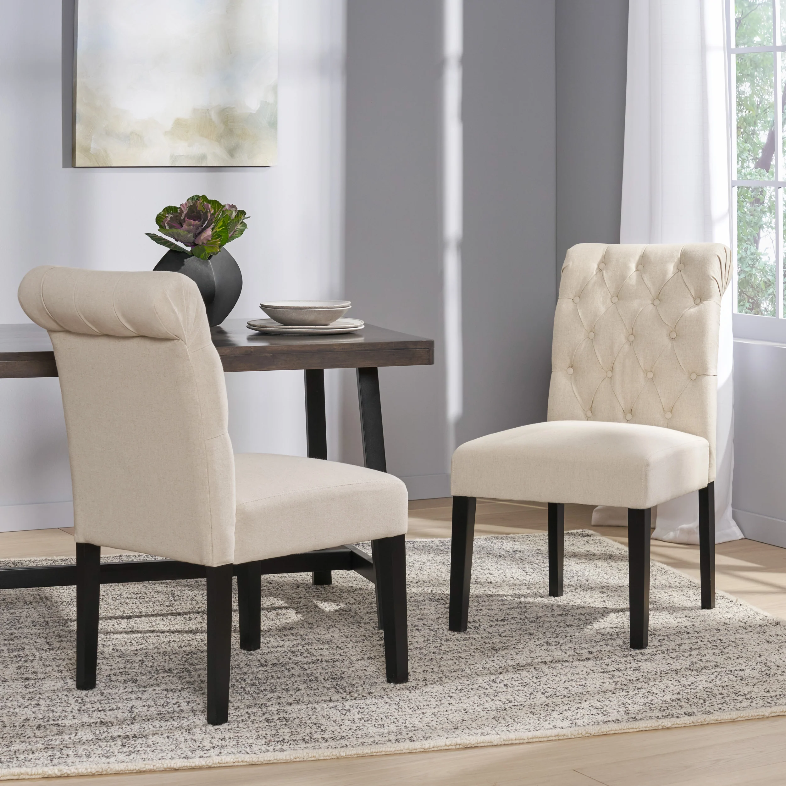 Broxton Tufted Rooltop Dining Chairs, Set of 2 - Image 4