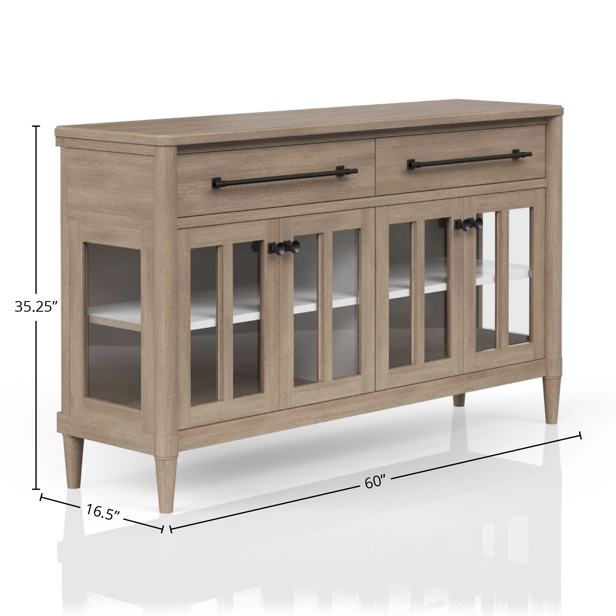 Buffet with Glass Cabinet Doors - Image 8