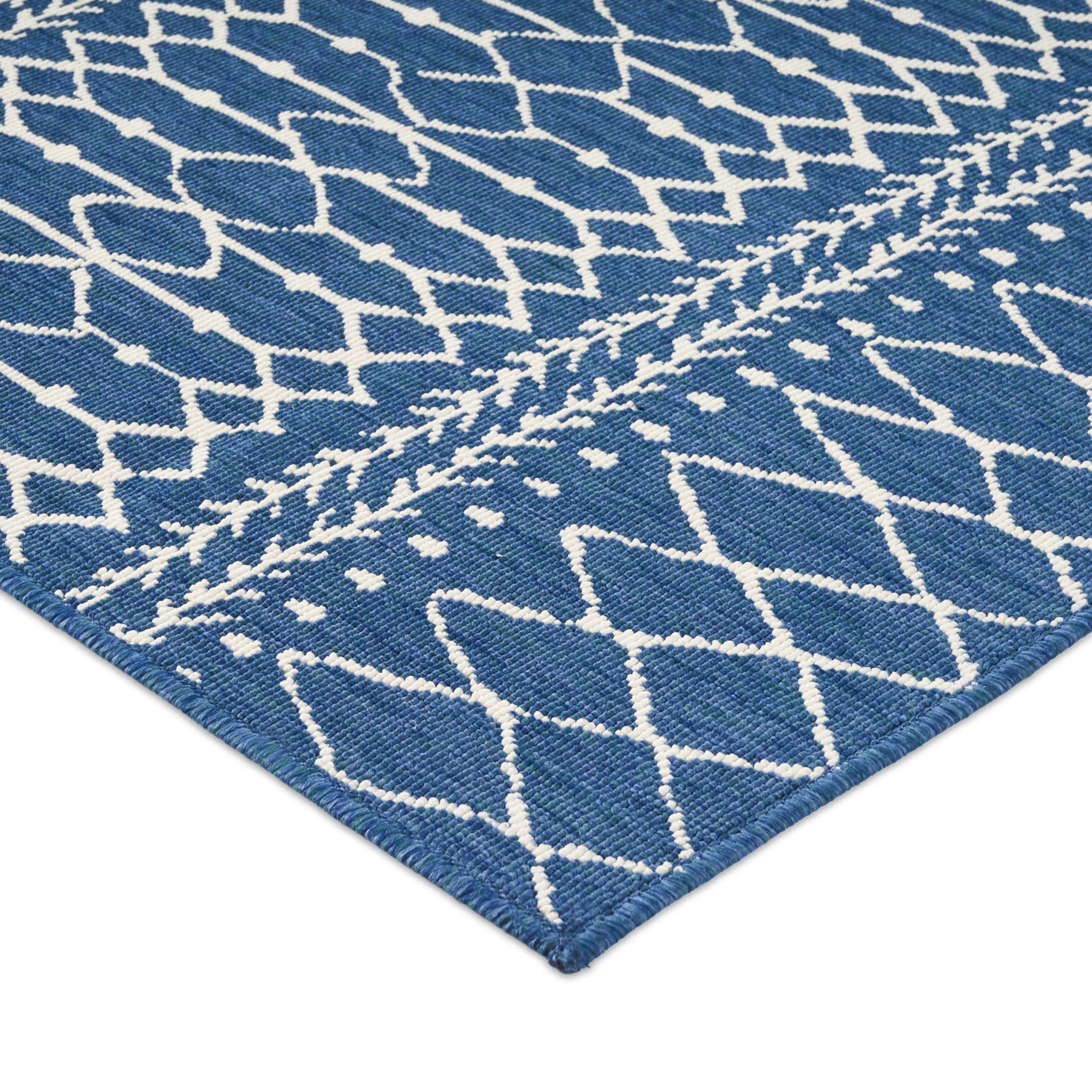 Calamity Blue Boho 63" x 84" Polypropylene Outdoor Area Rug - Image 3