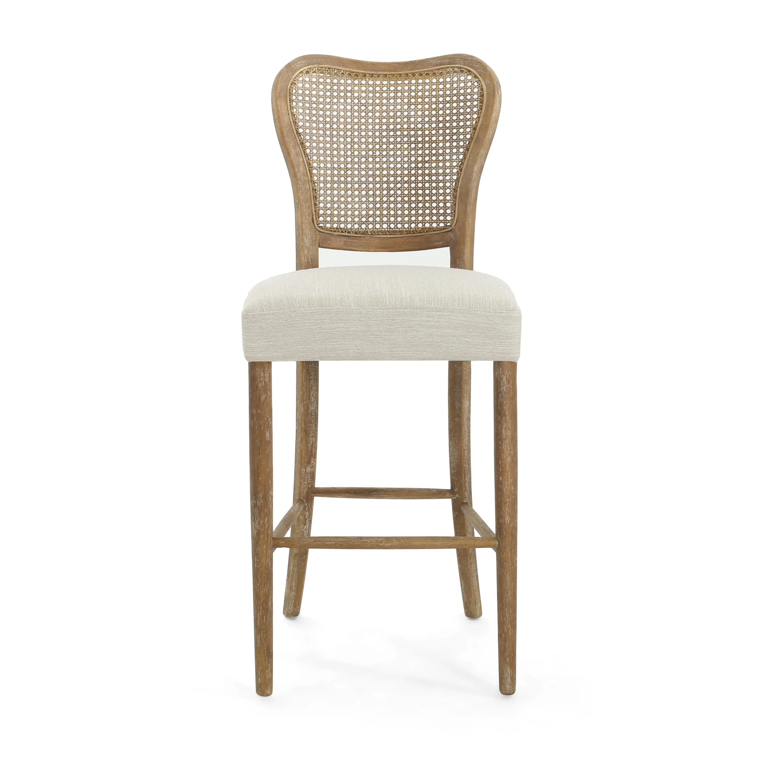 Cane-Back Upholstered Bar Stools, Set of 2 - Image 6