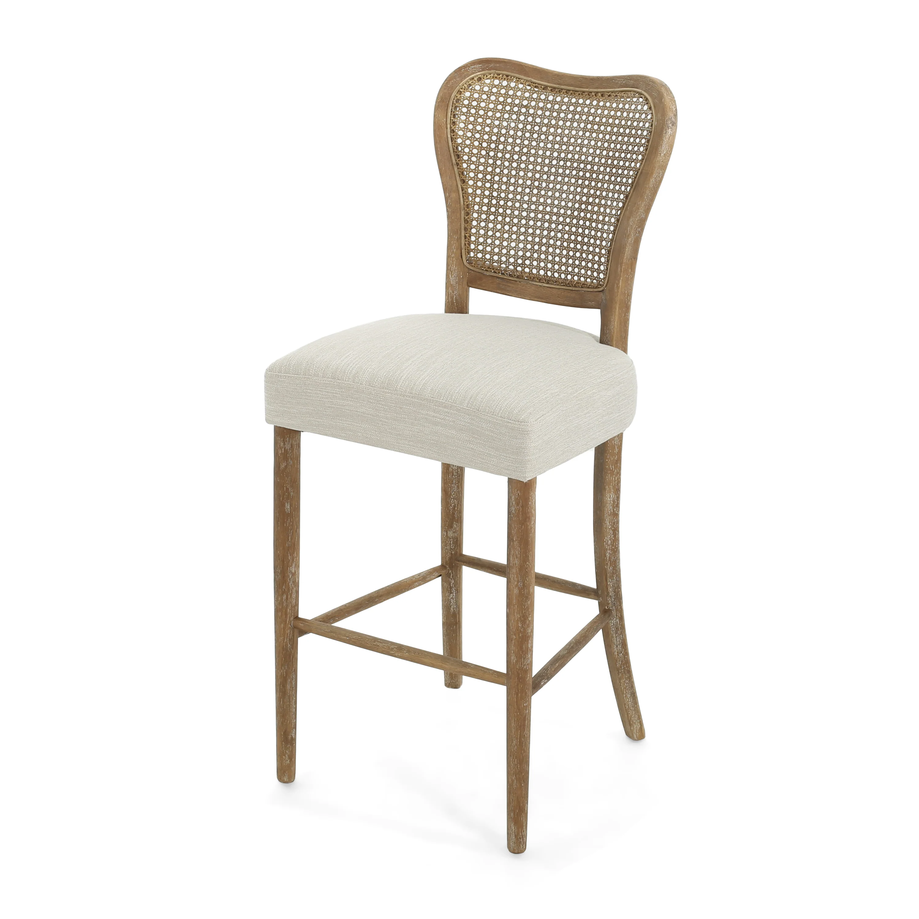 Cane-Back Upholstered Bar Stools, Set of 2 - Image 7