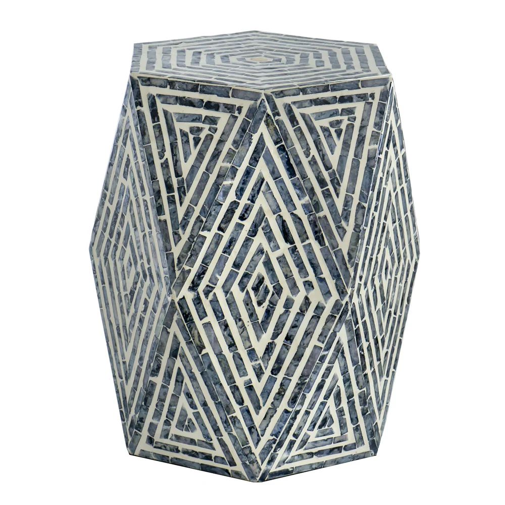 Capiz Hexagon Side Table