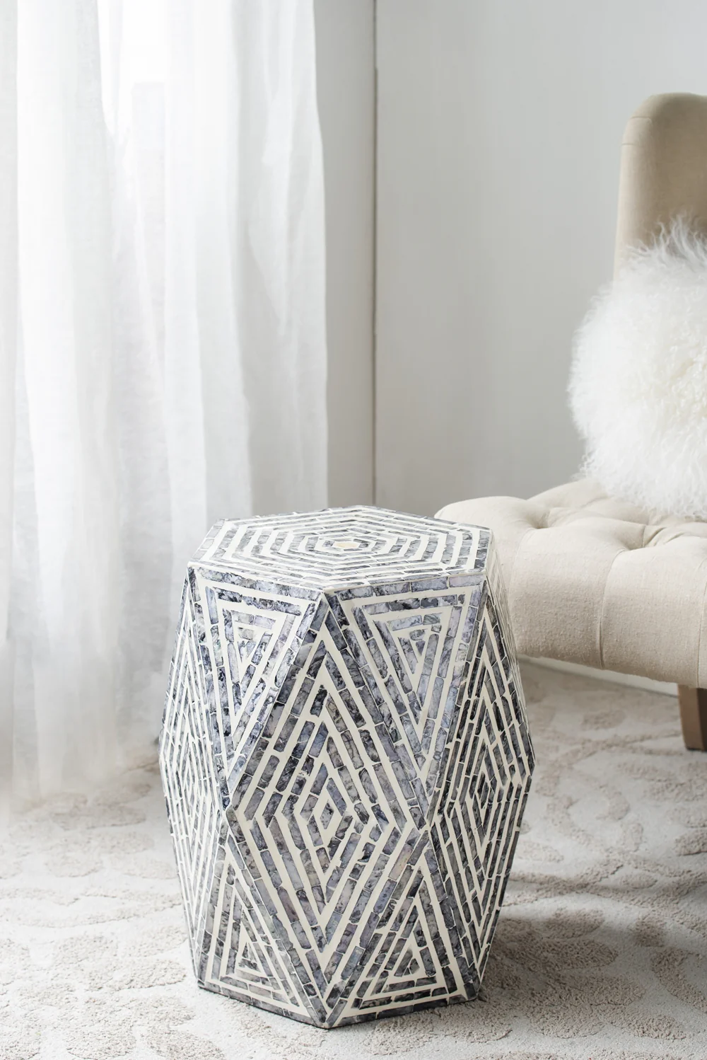 Capiz Hexagon Side Table - Image 8