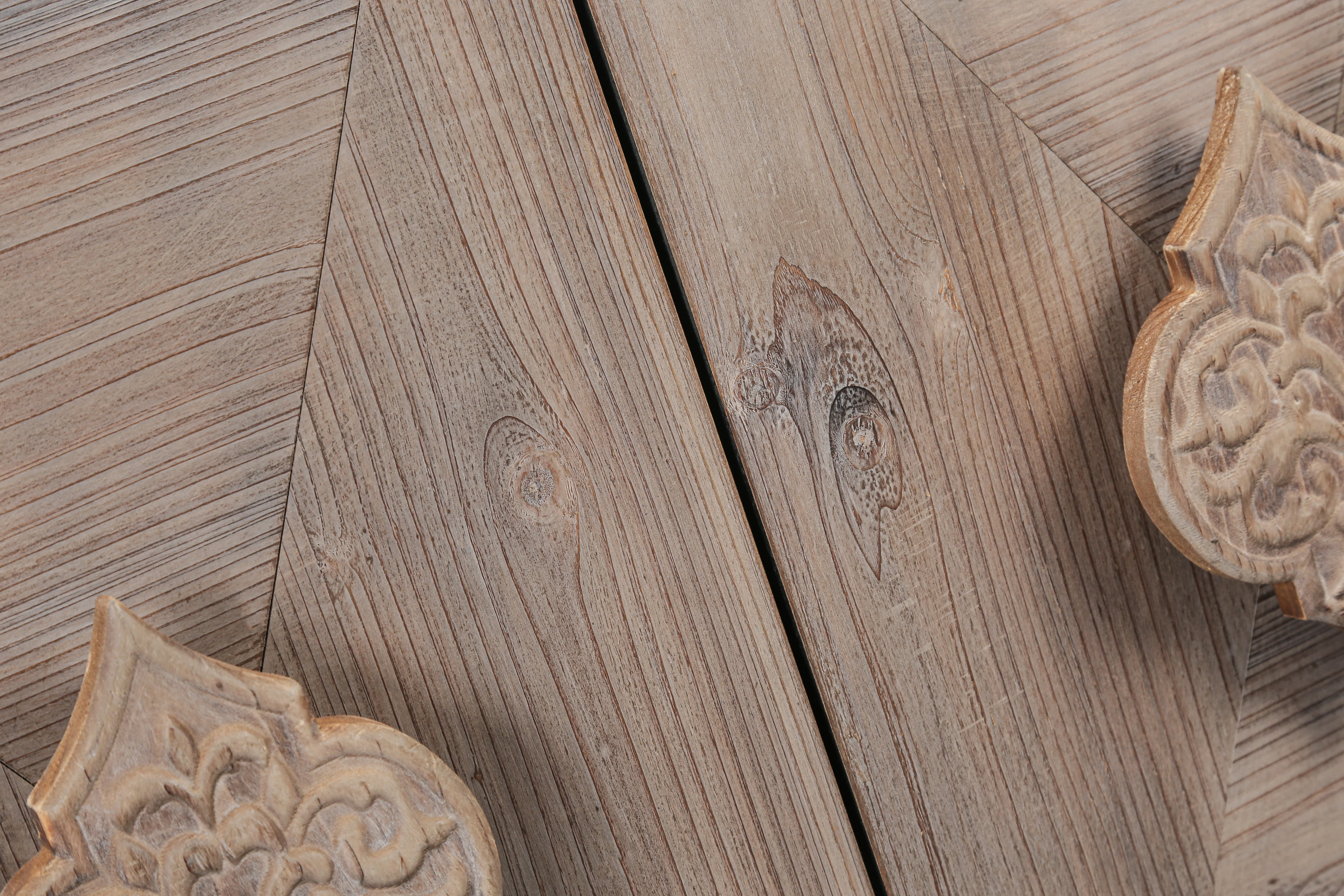 Carved Flower Door Cabinet - Image 10