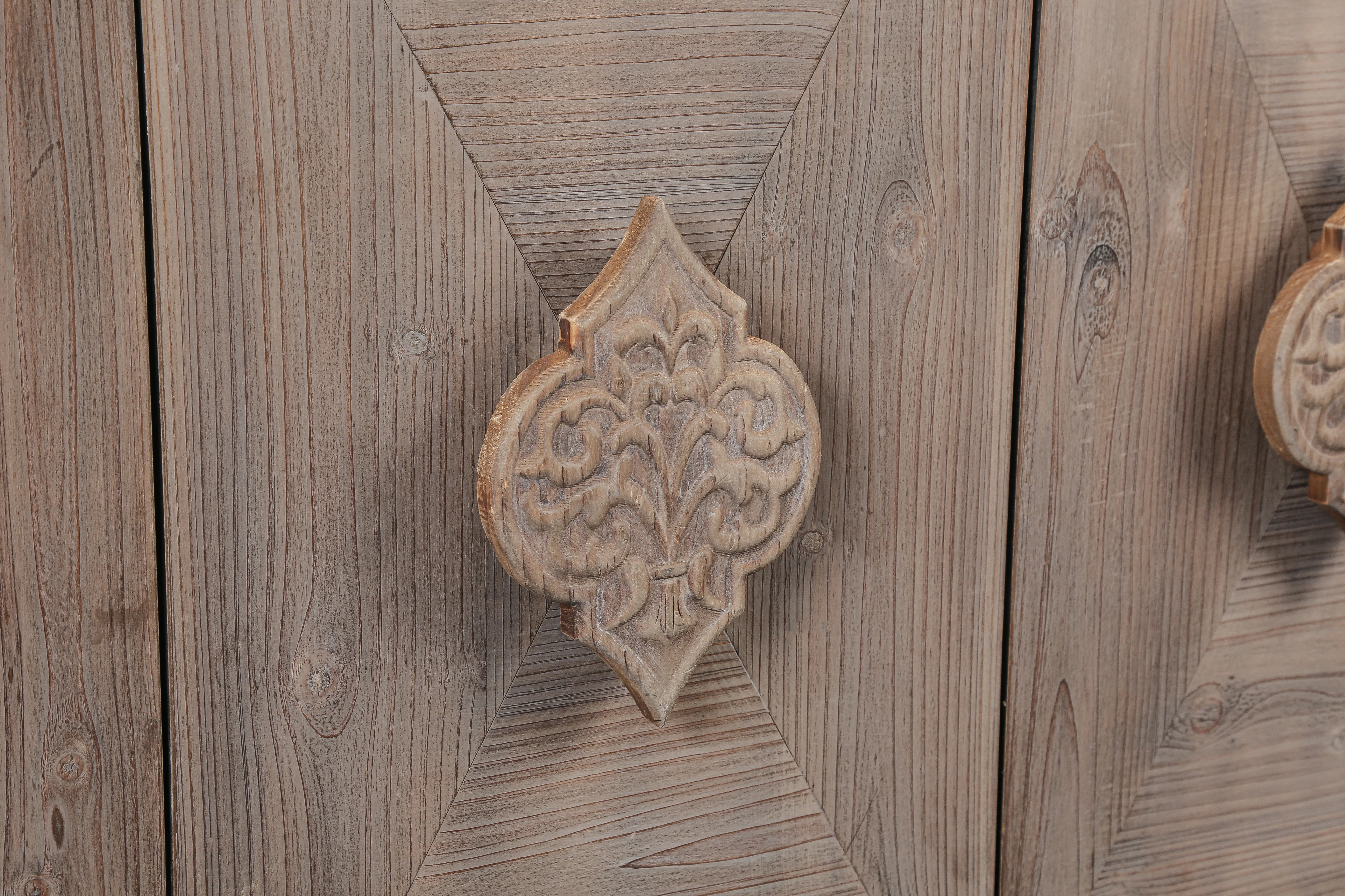 Carved Flower Door Cabinet - Image 11