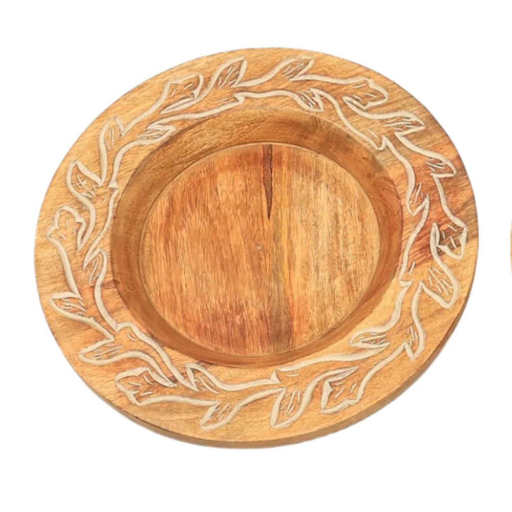 Carved Vine Handcrafted 13" Wood Charger Plate - Image 7