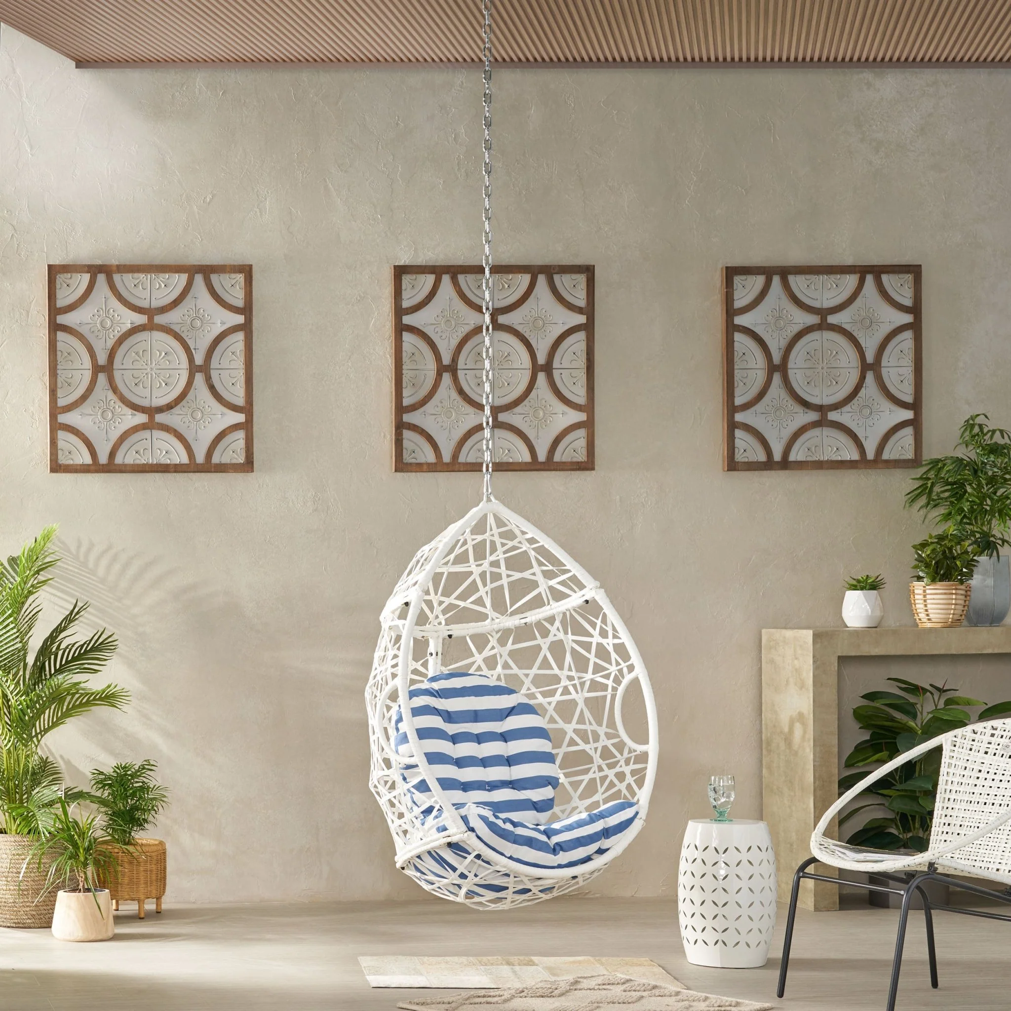 Celestia Outdoor Hanging Chair with 8ft Chain and Egg Shape - Image 15
