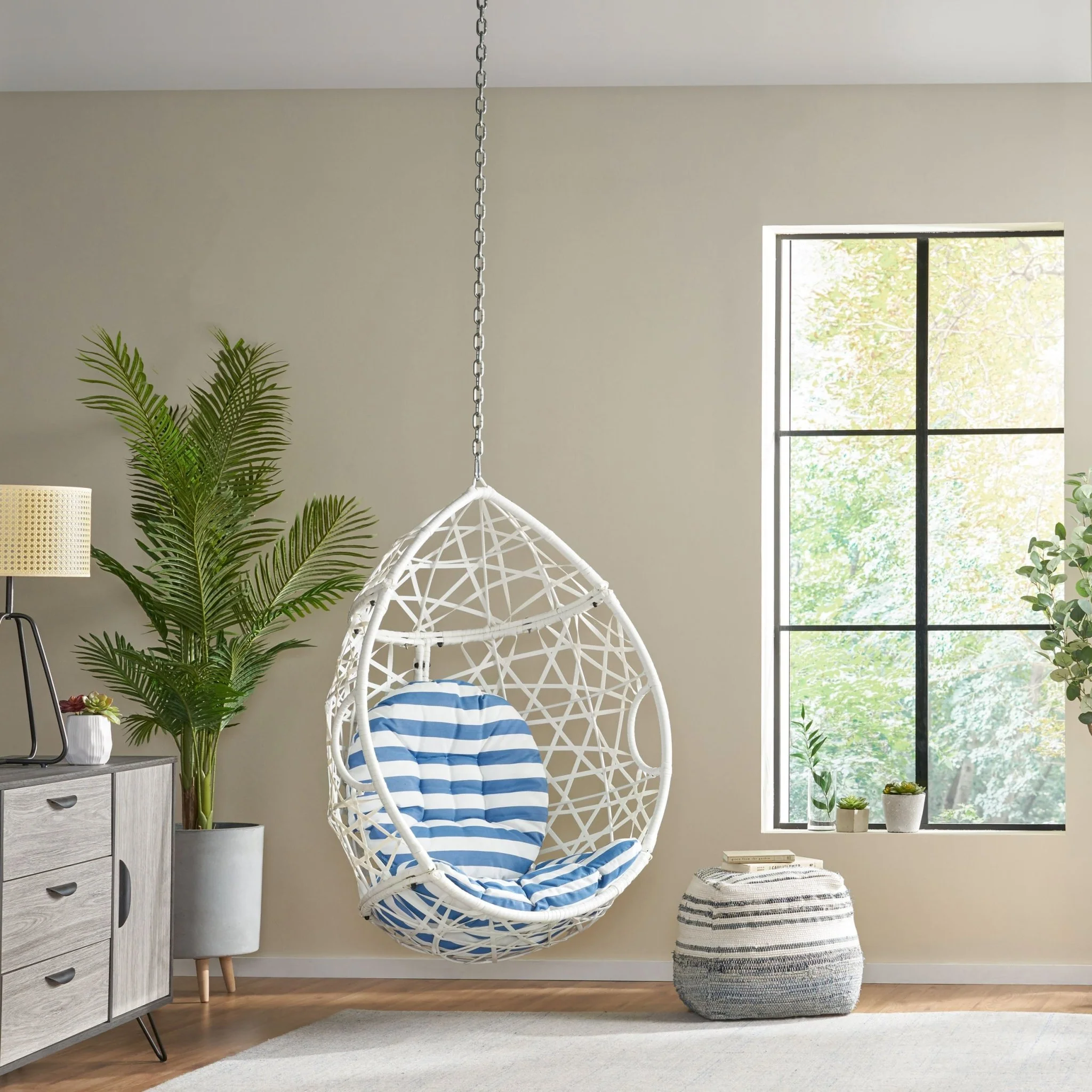 Celestia Outdoor Hanging Chair with 8ft Chain and Egg Shape - Image 16
